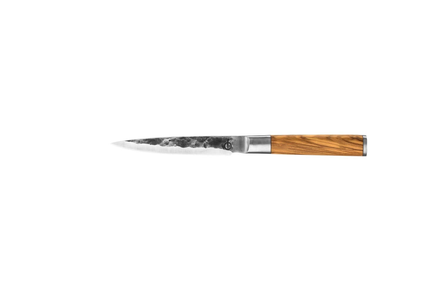 Das Forged Olive Universalmesser 12.5cm besticht durch scharfe Klinge, edles Design und hochwertige Materialien für vielseitigen Einsatz.