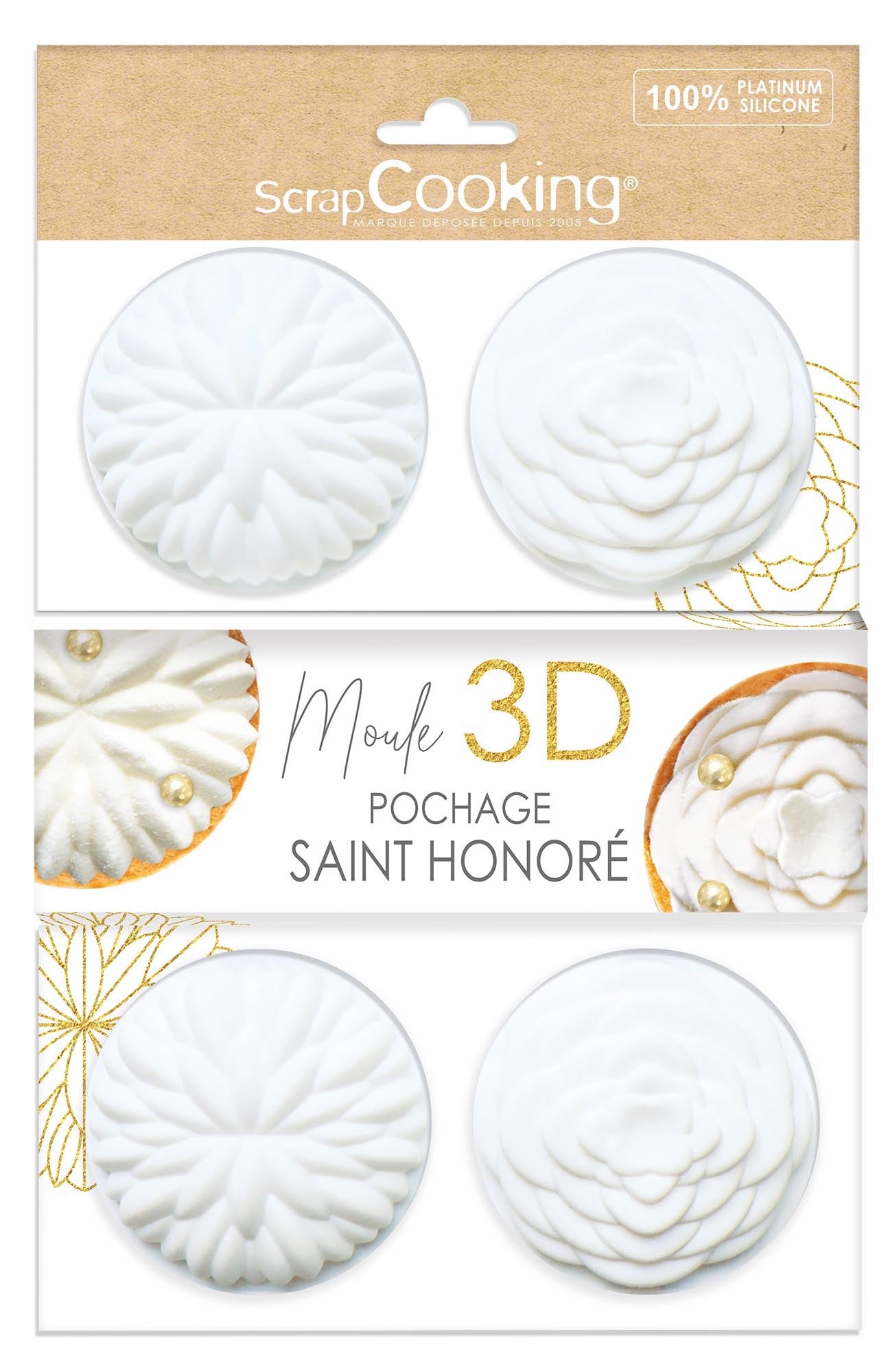 4er Set Silikon Backform für Saint-Honoré klein D7cm in Weiss präsentiert im Onlineshop von KAQTU Design AG. Backform / Backblech ist von Scrap Cooking