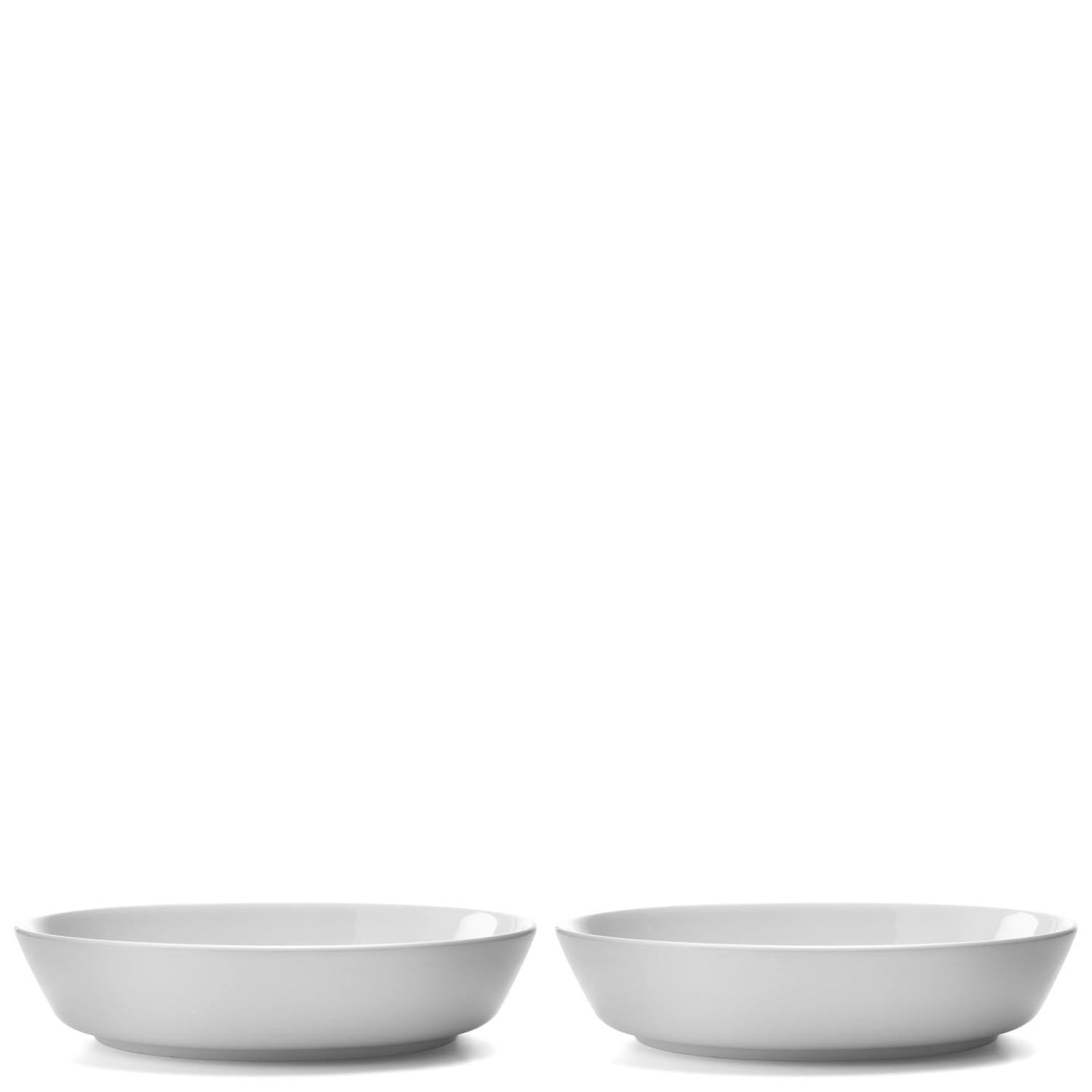 Elegantes 2er Set tiefer Teller (20 cm) von LSA, aus hochwertigem weissen Porzellan, ideal für stilvolle Tischdekoration.