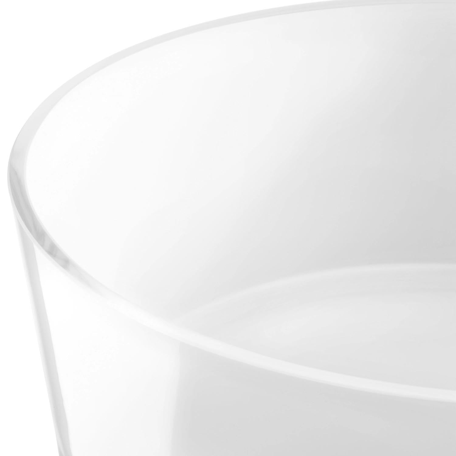 Zeitlose weisse Glasschale von LSA, 30 cm breit, 10 cm hoch, perfekt für elegante Dekoration und vielseitige Nutzung.