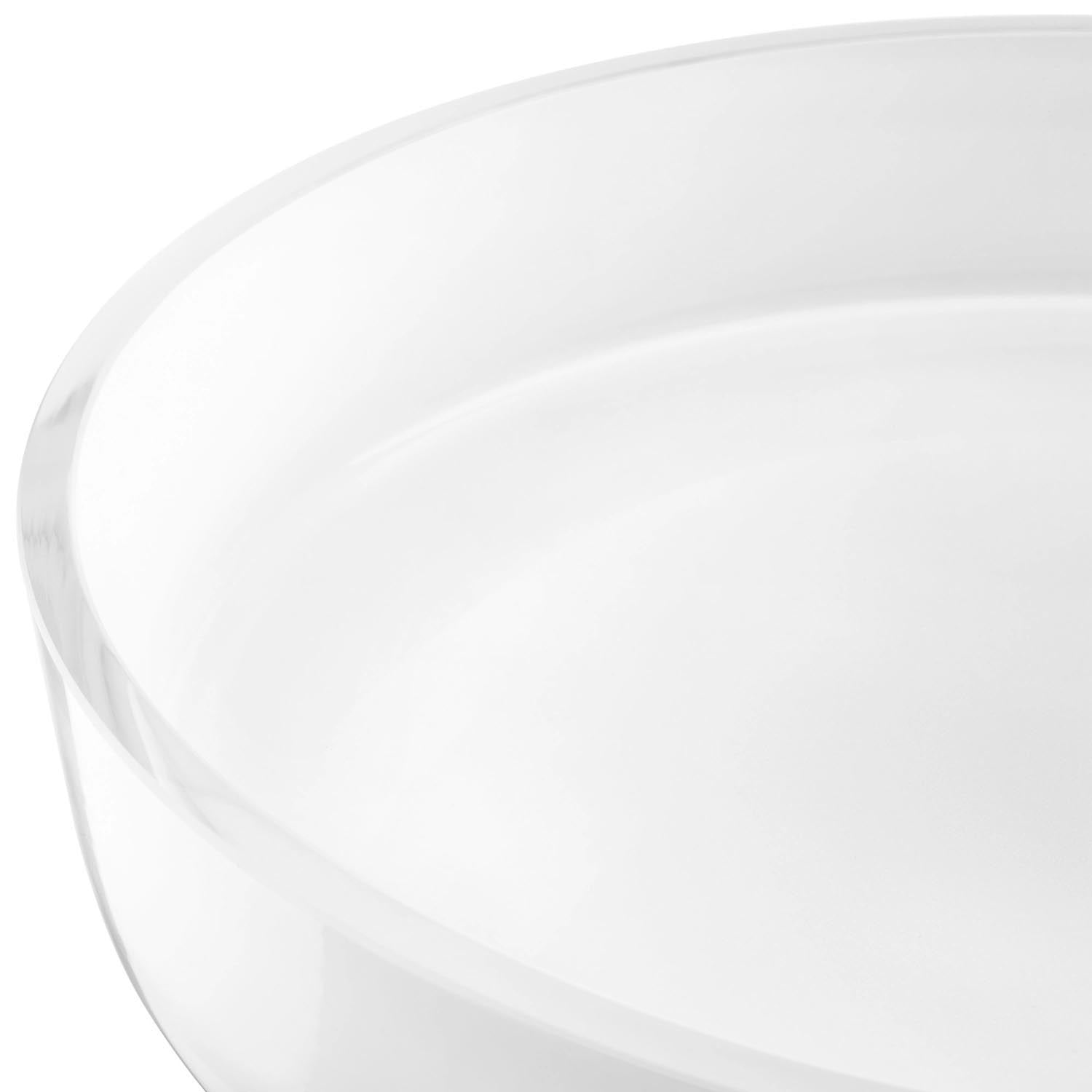 Stilvolle weisse Glasschale von LSA, 35 cm breit, 6 cm hoch, perfekt für moderne Dekoration und elegante Präsentationen.