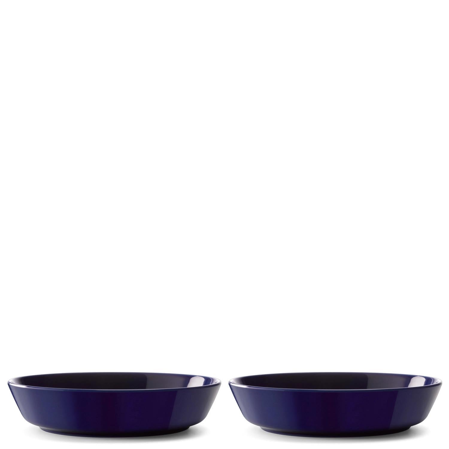 Elegantes 2er Set tiefer Teller (20 cm) in Kobaltblau von LSA, ideal für stilvolle Tischdekoration und vielseitige Nutzung.