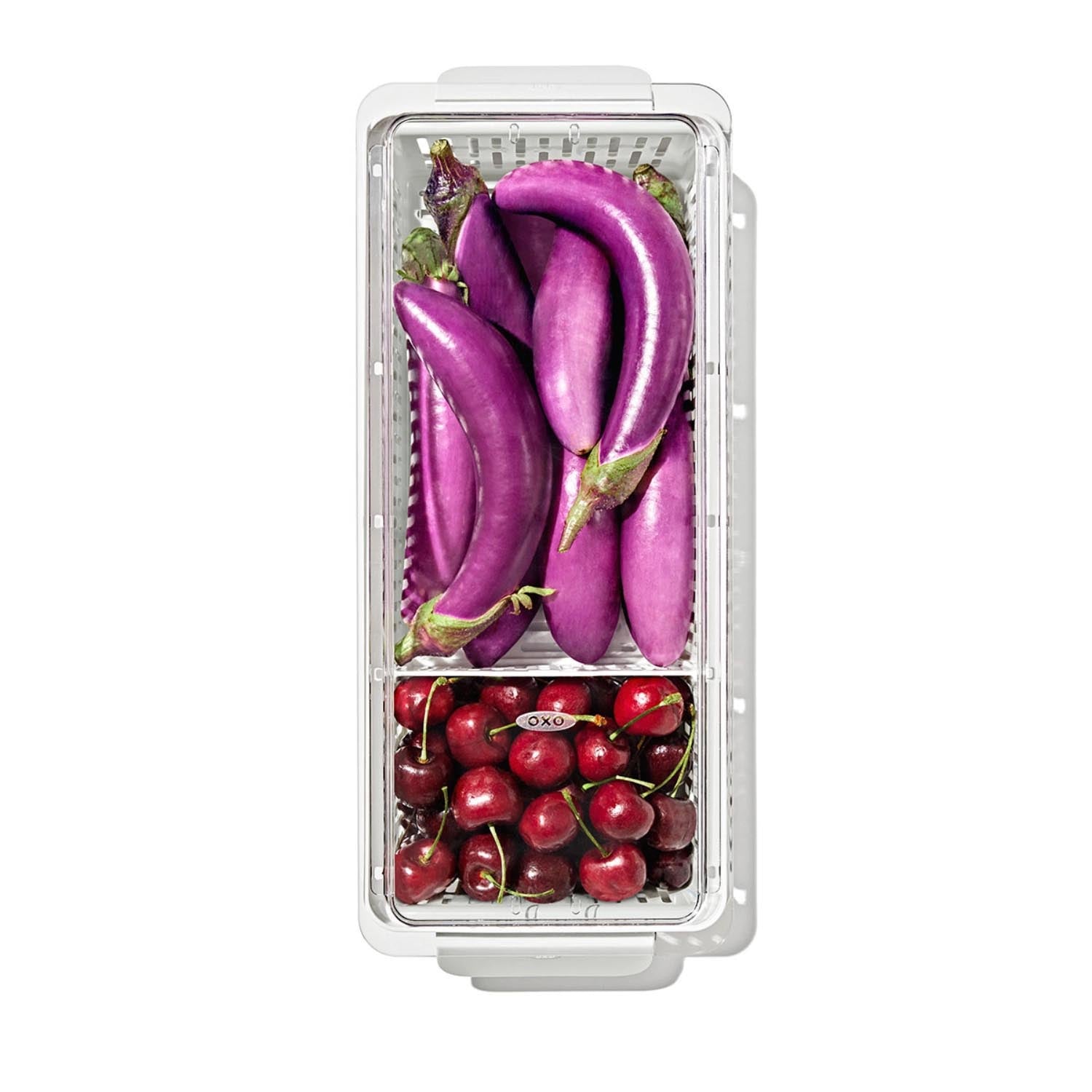 Die OXO Good Grips Frischhaltebox bewahrt Obst und Gemüse länger frisch. Maße: 37,6x15,1x9,1 cm. Praktisch und langlebig.