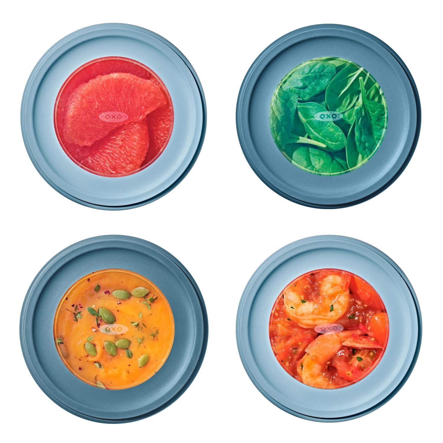 Praktisches 2er Set OXO Good Grips Twist & Stack Aufbewahrungsboxen, 900ml, ideal für platzsparende und luftdichte Lagerung.