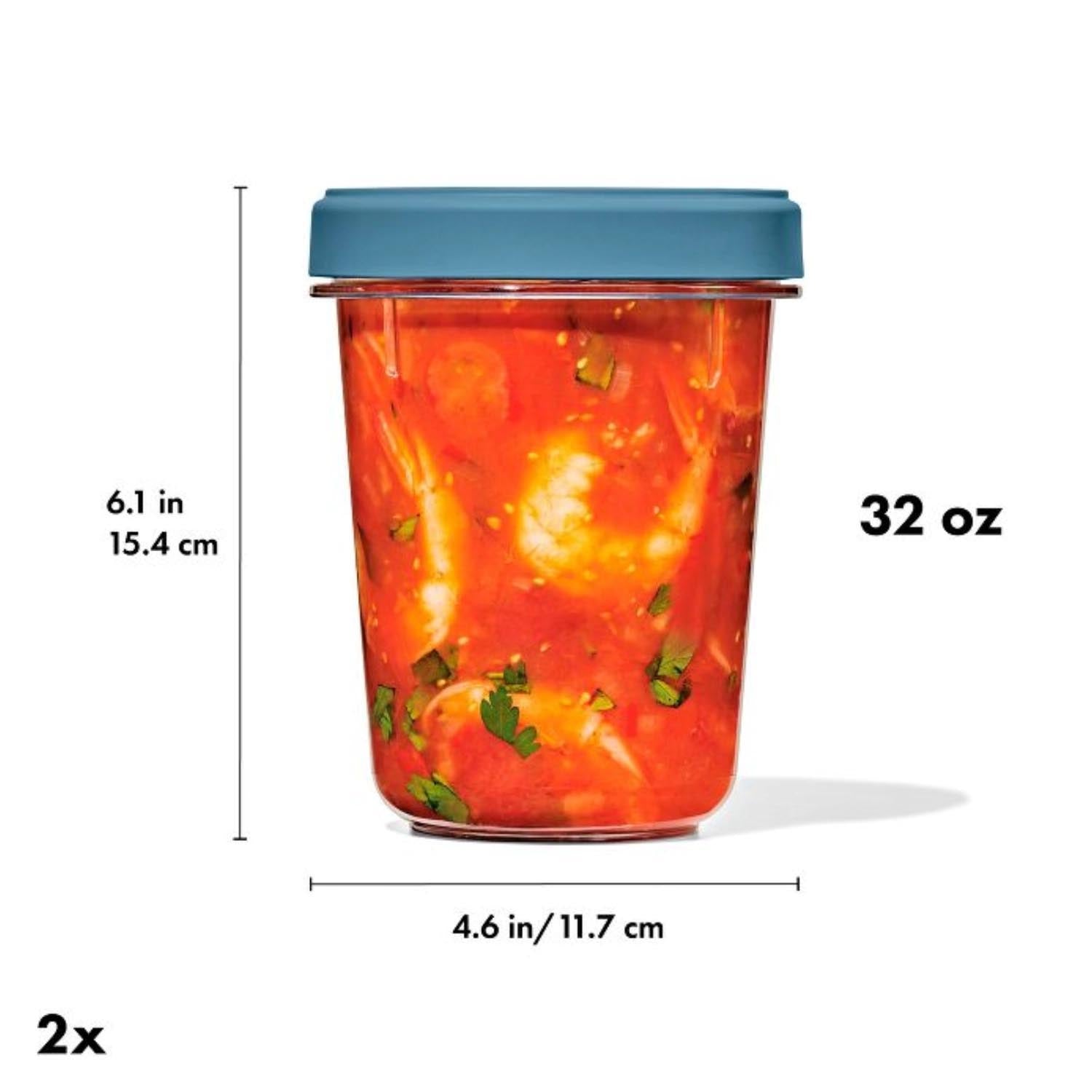 2er Set OXO Good Grips Twist & Stack Boxen, 900ml, luftdicht, stapelbar, perfekt für die frische und platzsparende Lagerung von Lebensmitteln.