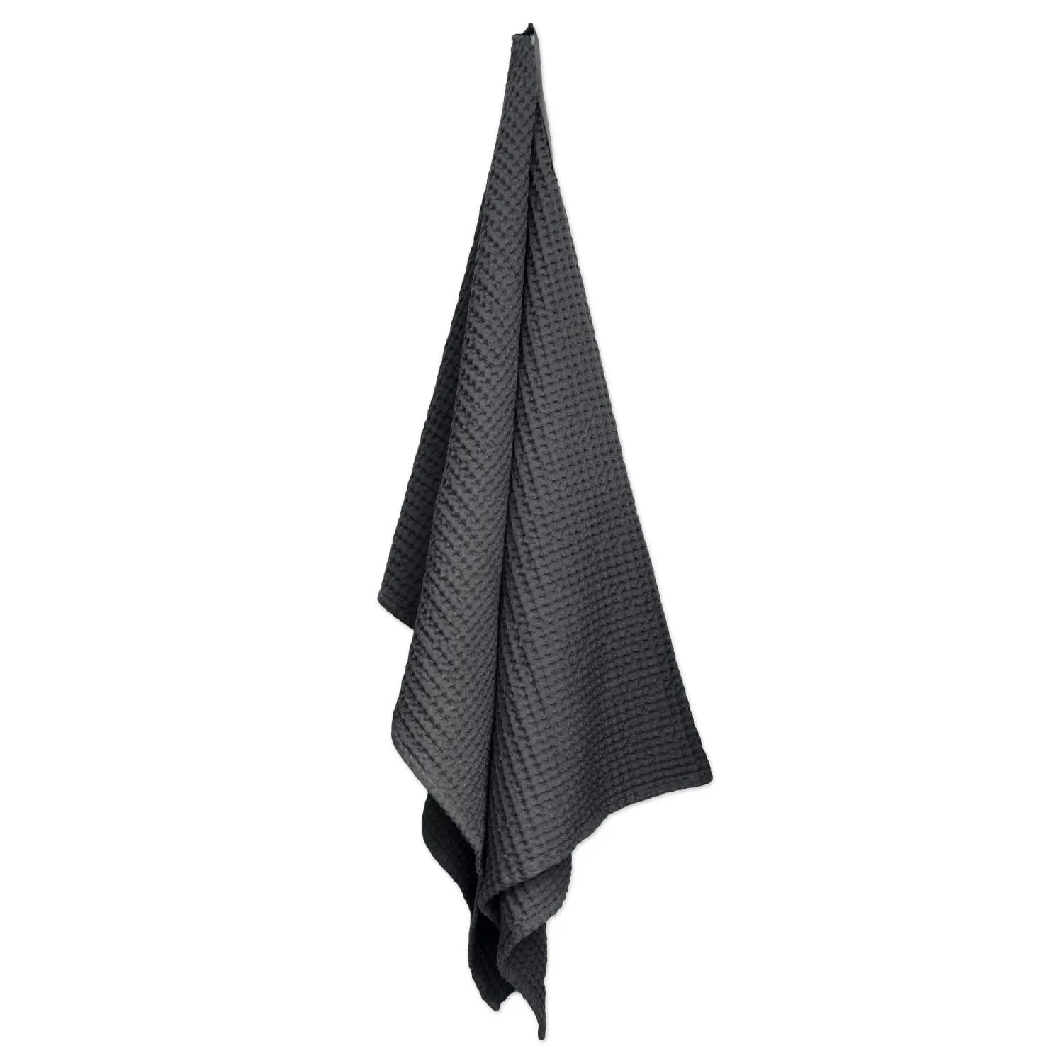 Big Waffle Badetuch 100x150cm dark grey Biobaumwolle in 0 präsentiert im Onlineshop von KAQTU Design AG. Badetuch ist von The Organic Company
