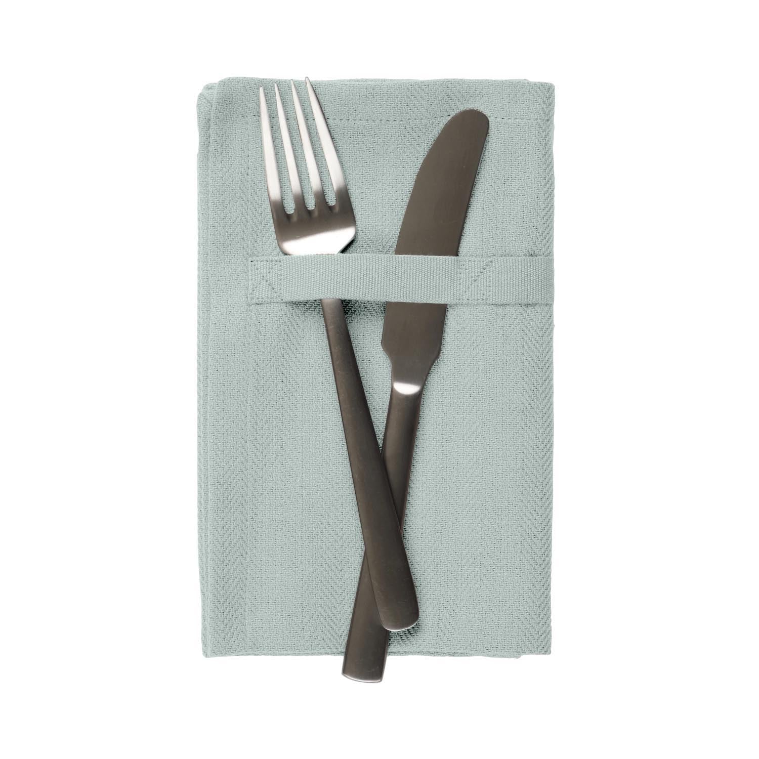 Set aus 4 Stoffservietten in Dusty Mint, 35x40cm, aus Bio-Baumwolle, perfekt für nachhaltige und stilvolle Tischdekoration.