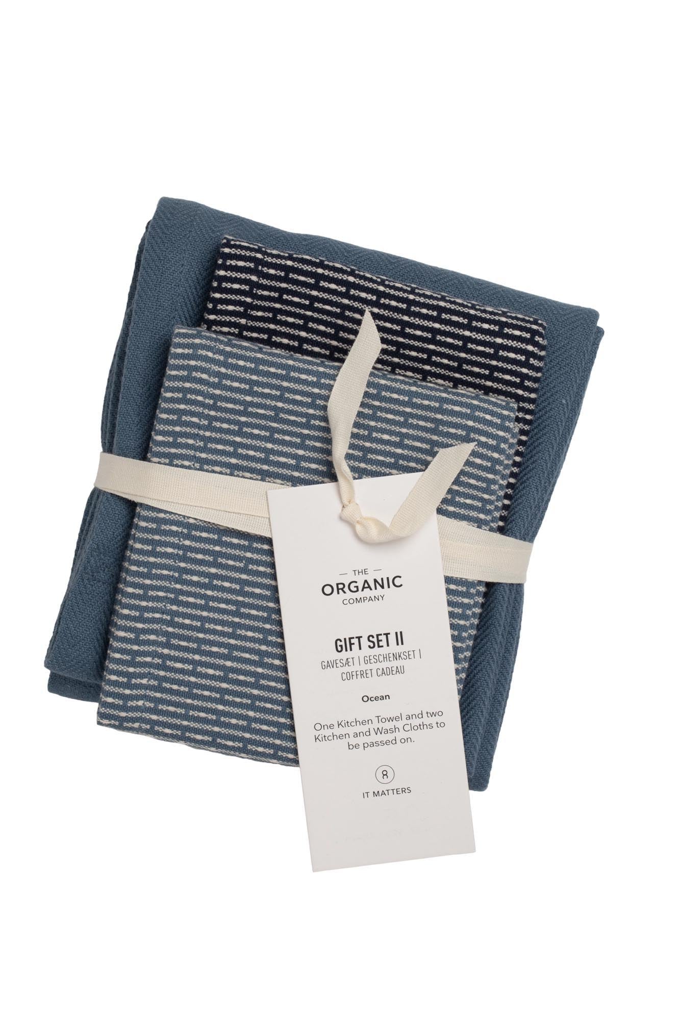 3er Set Geschirr- und Spühltuch 53x86cm ocean Biobaumwolle in 0 präsentiert im Onlineshop von KAQTU Design AG. Küchentuch ist von The Organic Company