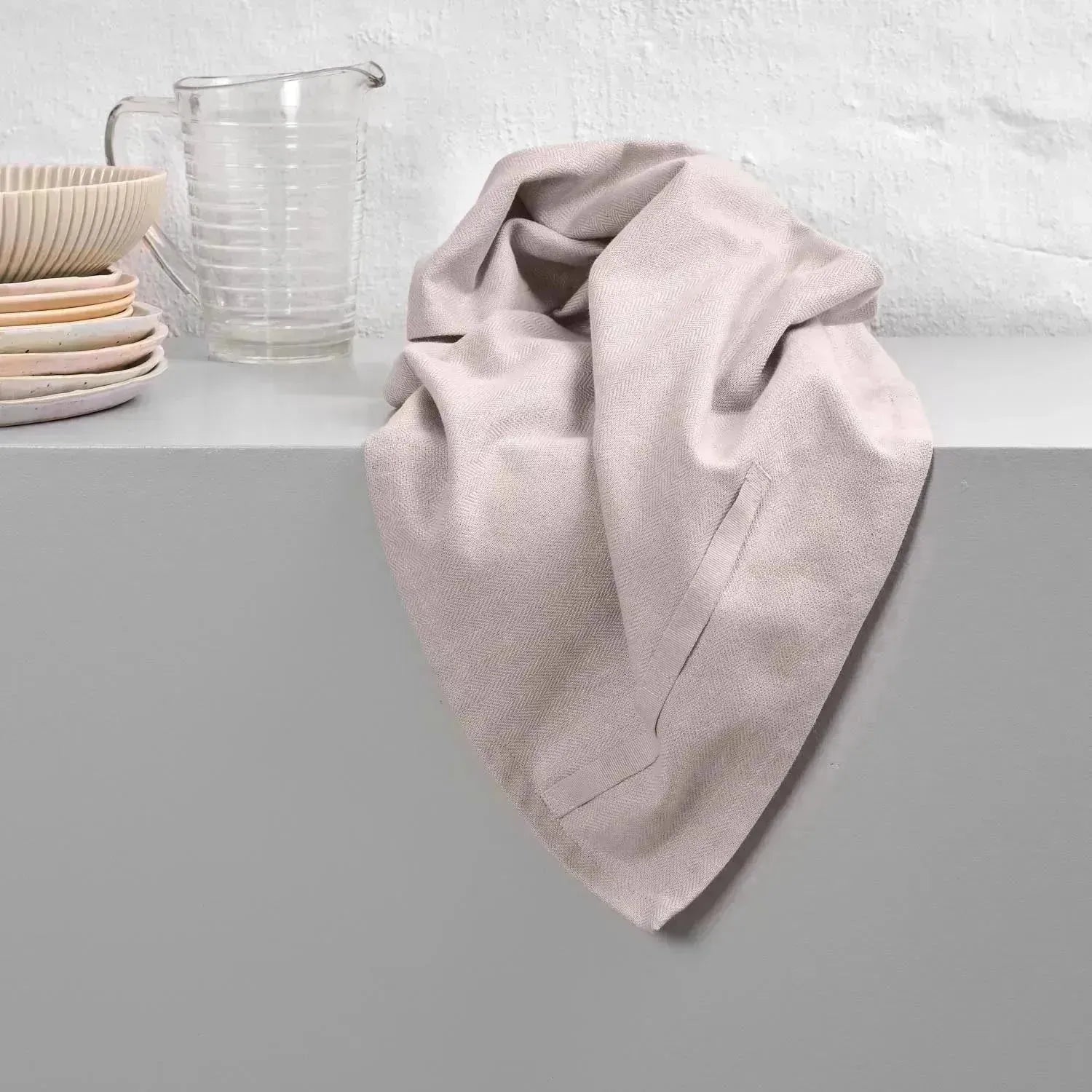 Nachhaltiges Geschirrtuch aus Biobaumwolle in dusty lavendel, 53x86cm, stilvoll und umweltfreundlich von The Organic Company.