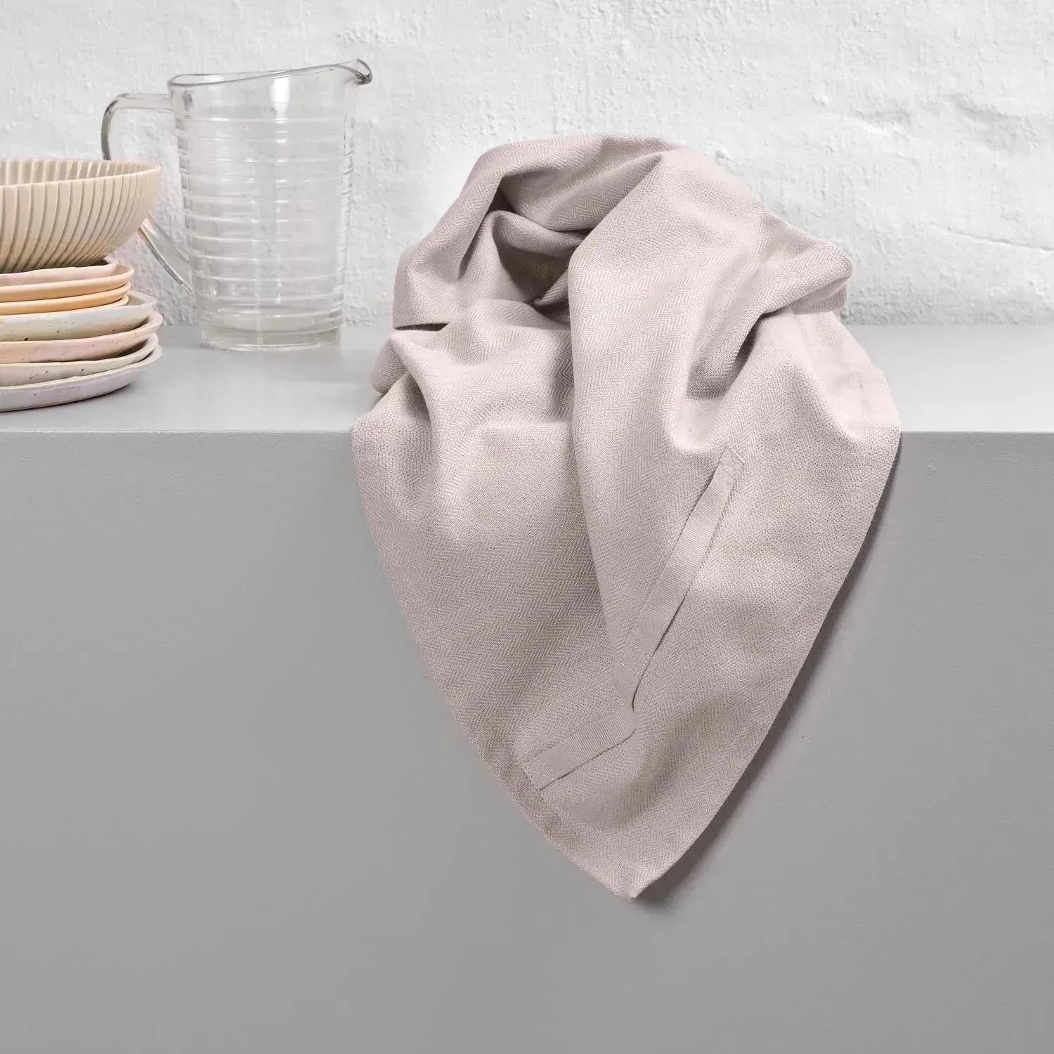 Nachhaltiges Geschirrtuch aus Biobaumwolle in dusty lavendel, 53x86cm, stilvoll und umweltfreundlich von The Organic Company.