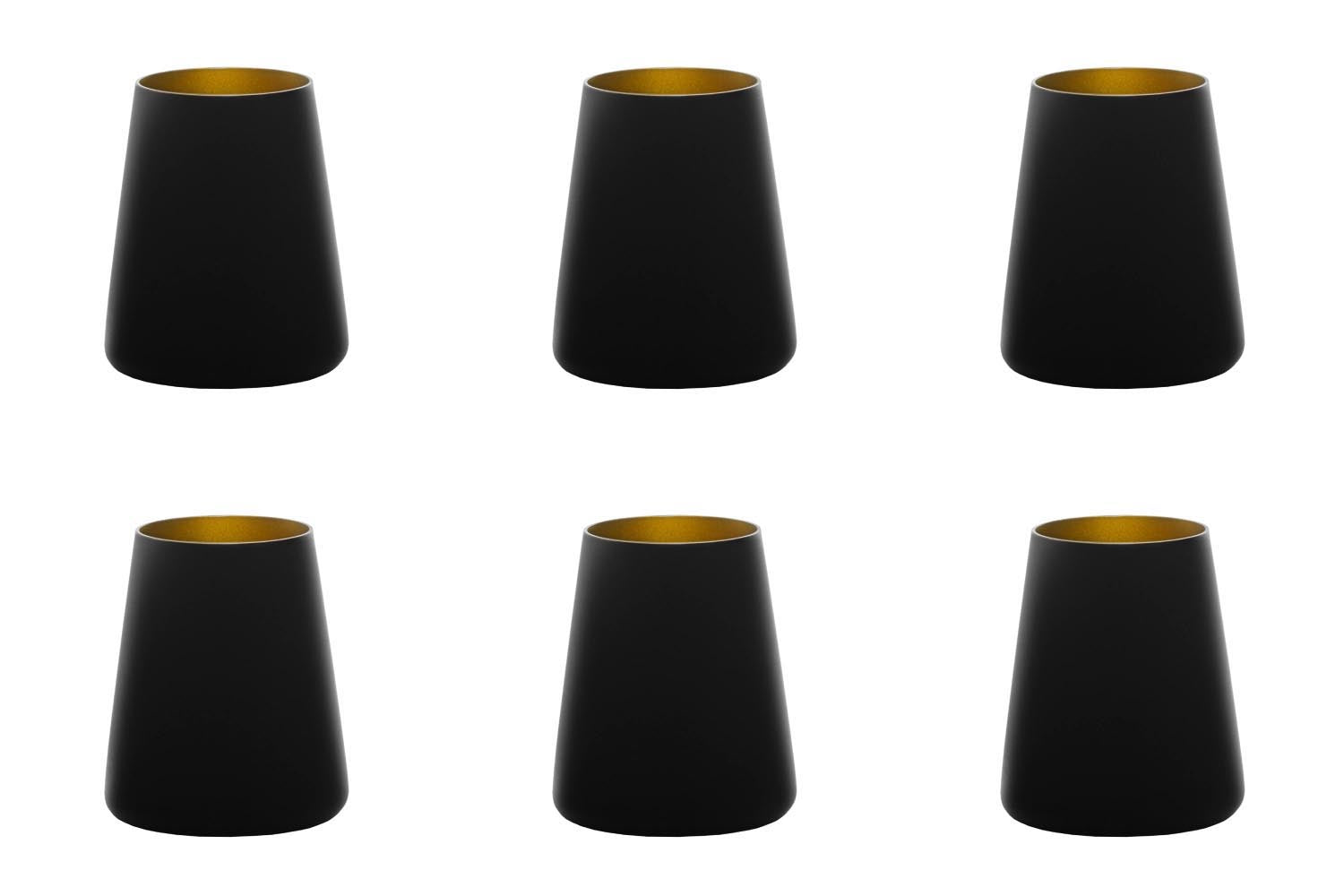 6er Set Elements Power Becher 380ml schwarz/gold in Gold präsentiert im Onlineshop von KAQTU Design AG. Glas ist von Stölzle