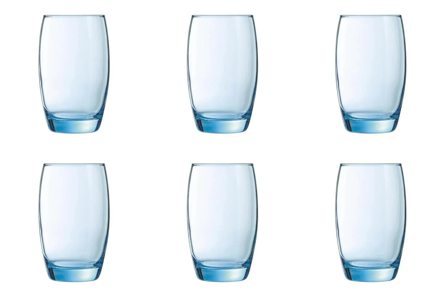 6er Set Salto eisblau Wasserglas 0.35lt D7.6cm H12.1cm in Blau präsentiert im Onlineshop von KAQTU Design AG. Glas ist von Arc