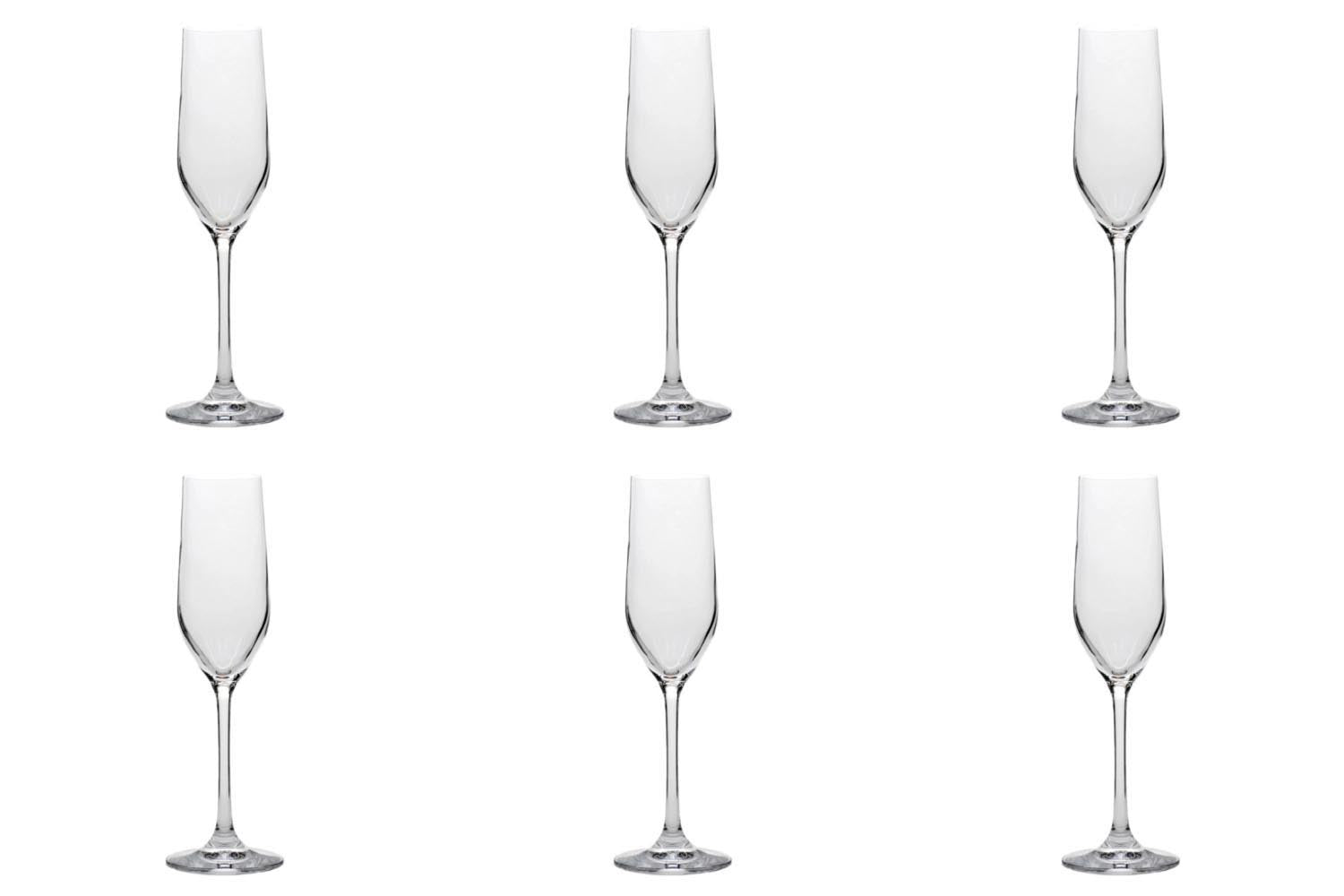 6er Set Grand Cuvée Sektkelch, 1dl geeicht, 185ml h:219mm in Transparent präsentiert im Onlineshop von KAQTU Design AG. Glas ist von Stölzle