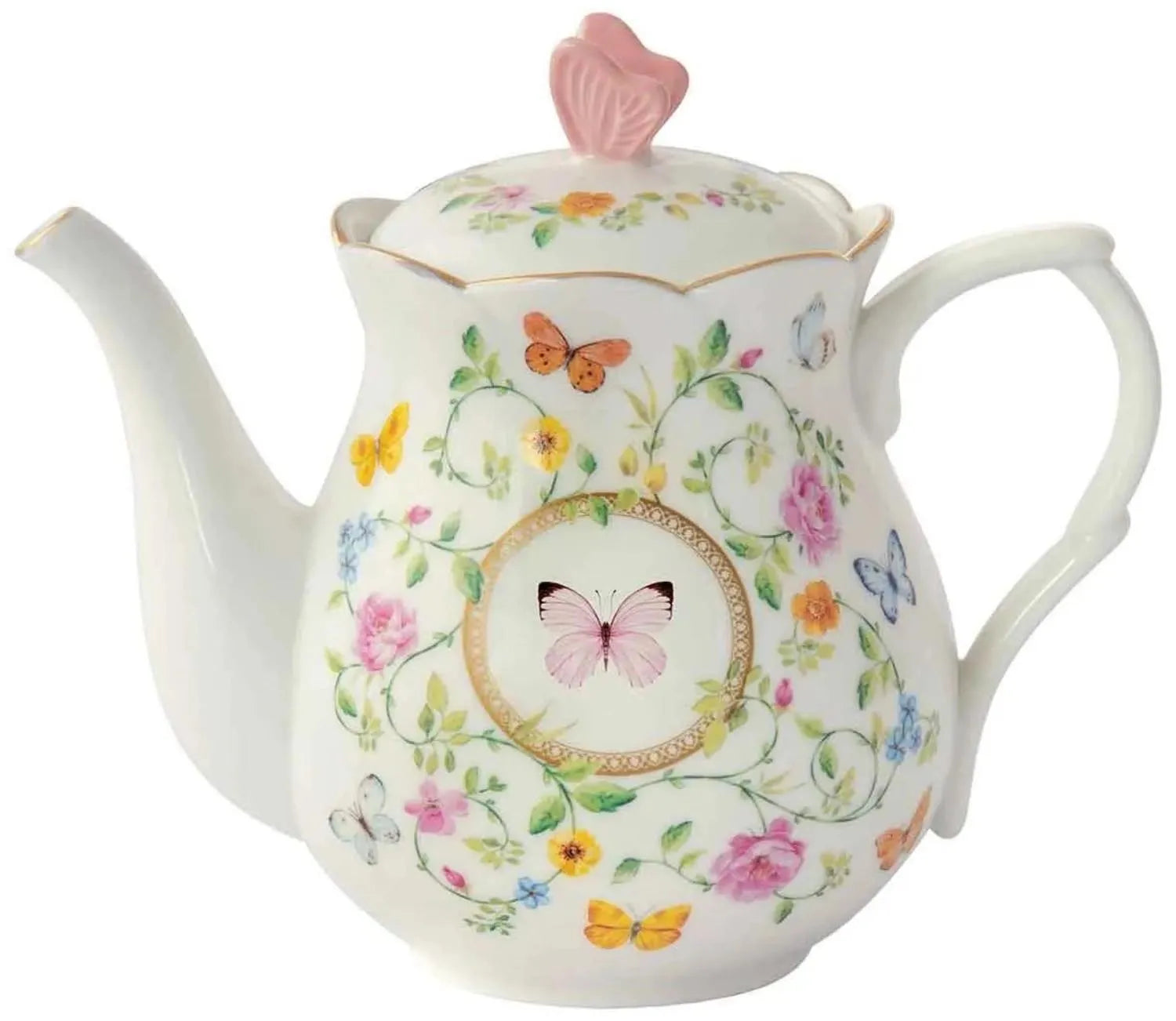 Dancing Butterflies Teekanne 900ml Porzellan in Mehrfarbig präsentiert im Onlineshop von KAQTU Design AG. Kanne ist von Easy Life