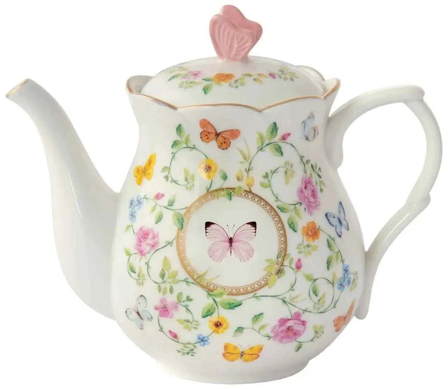 Dancing Butterflies Teekanne 900ml Porzellan in Mehrfarbig präsentiert im Onlineshop von KAQTU Design AG. Kanne ist von Easy Life