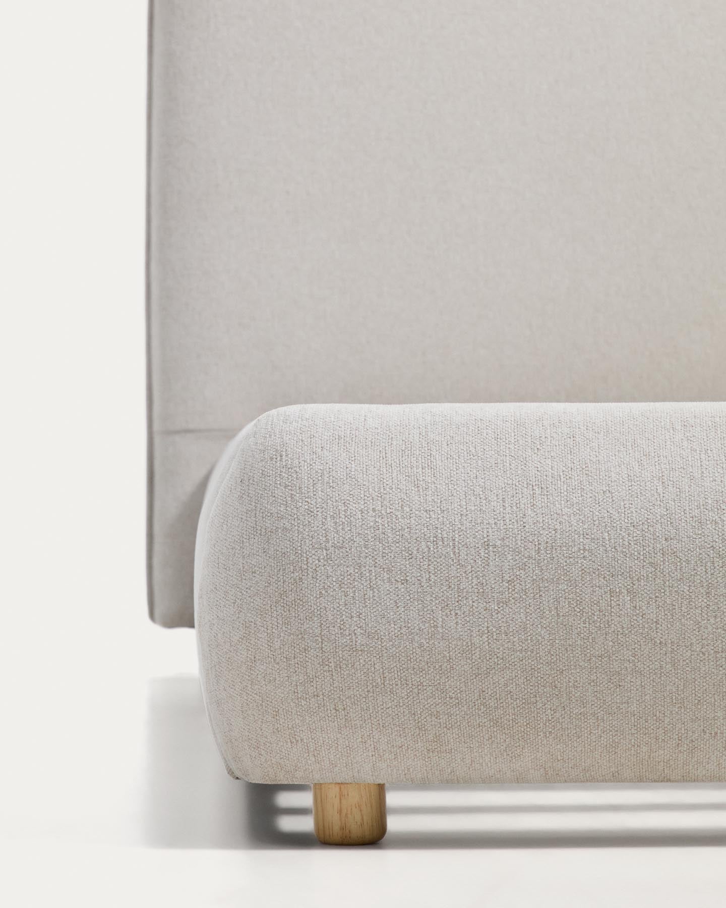 Bett Elerio mit ecrufarbener Chenille für Matratzengrösse 90 x 200 cm in Ecru präsentiert im Onlineshop von KAQTU Design AG. Bett ist von Kave Home