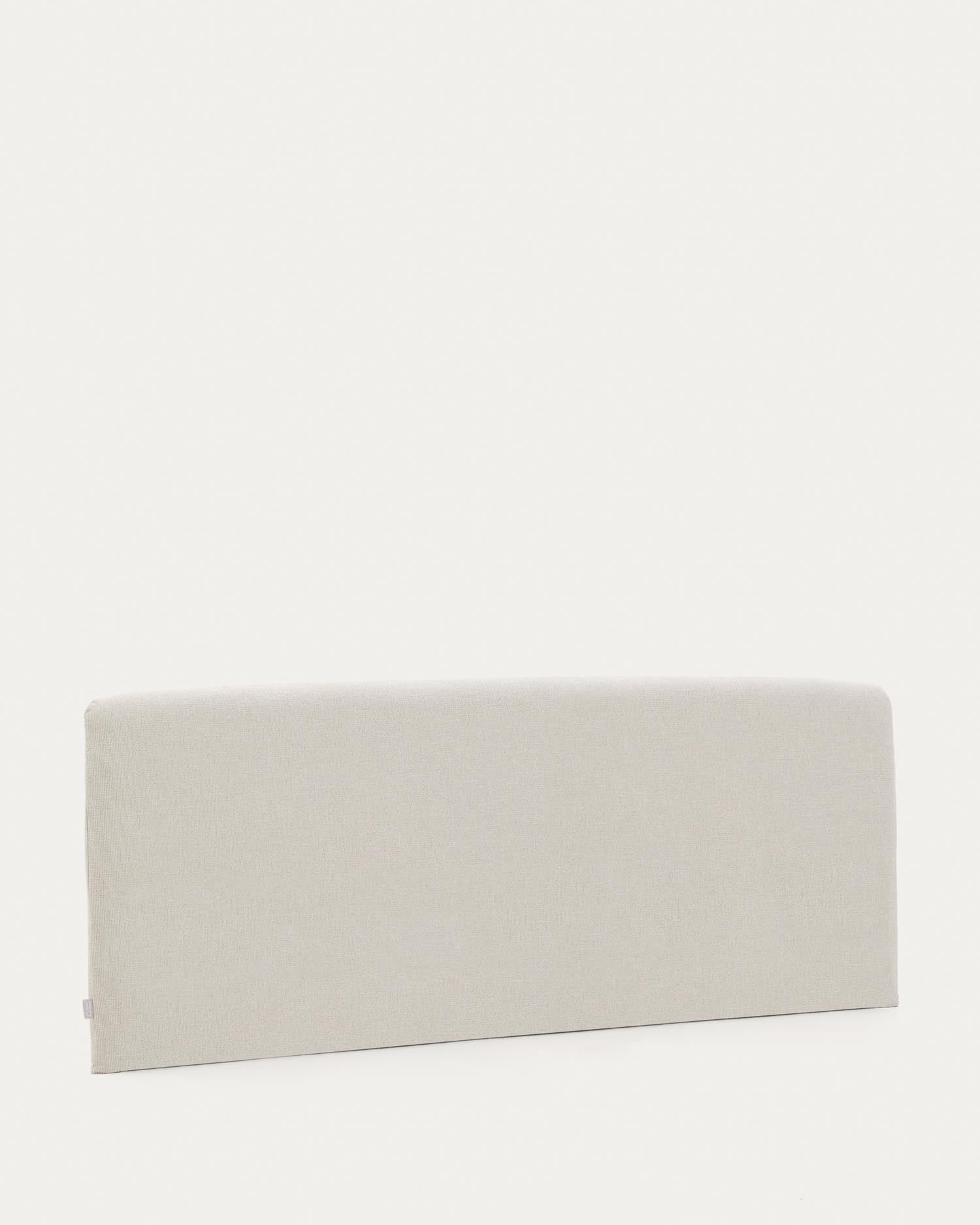 Abziehbares Kopfteil Valma aus perlfarbener Chenille für 160 x 200 cm großes Bett in Perle präsentiert im Onlineshop von KAQTU Design AG. Zubehör Bett ist von Kave Home