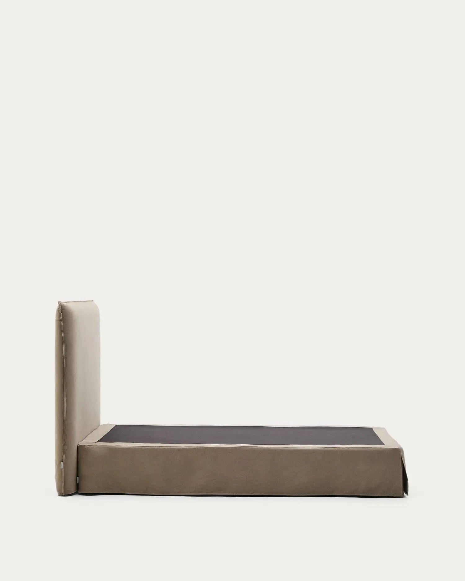 Bett mit abnehmbarem Bezug Jaira aus Leinen und Baumwolle taupe für eine Matratze von 90x200cm FSC Mix Credit in Taupe präsentiert im Onlineshop von KAQTU Design AG. Bett ist von Kave Home