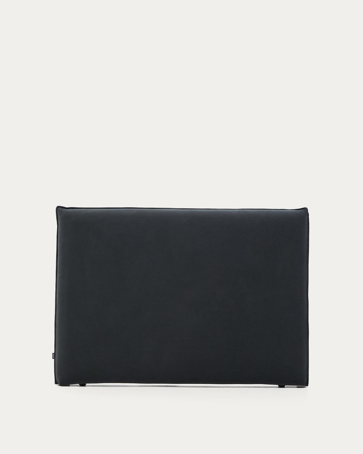 Kopfteil mit abnehmbarem Bezug Jaira aus Leinen und Baumwolle anthrazitgrau für ein Bett von 150 cm FSC Mix Credit in Anthrazit präsentiert im Onlineshop von KAQTU Design AG. Zubehör Bett ist von Kave Home