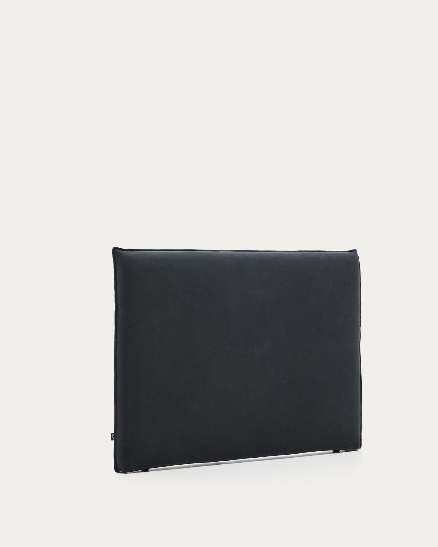 Kopfteil mit abnehmbarem Bezug Jaira aus Leinen und Baumwolle anthrazitgrau für ein Bett von 150 cm FSC Mix Credit in Anthrazit präsentiert im Onlineshop von KAQTU Design AG. Zubehör Bett ist von Kave Home