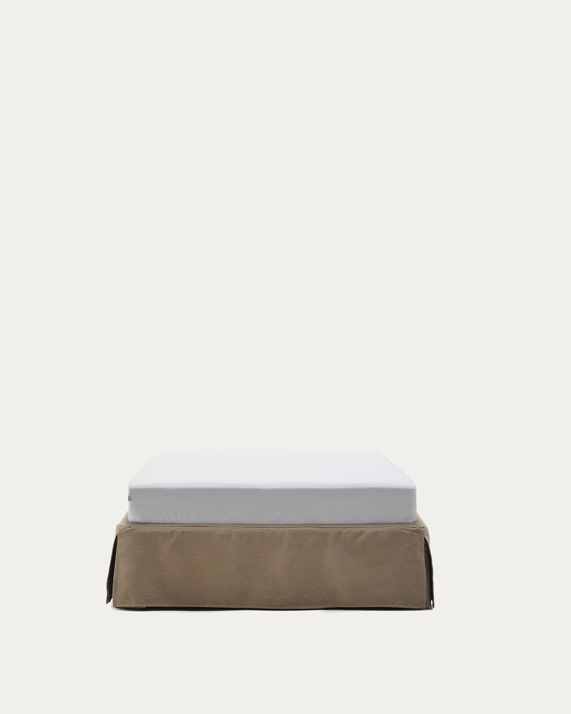 Bettgestell mit abnehmbarem Bezug Jaira aus Leinen und Baumwolle taupe für eine Matratze von 90 x 200 cm   in Taupe präsentiert im Onlineshop von KAQTU Design AG. Bett ist von Kave Home