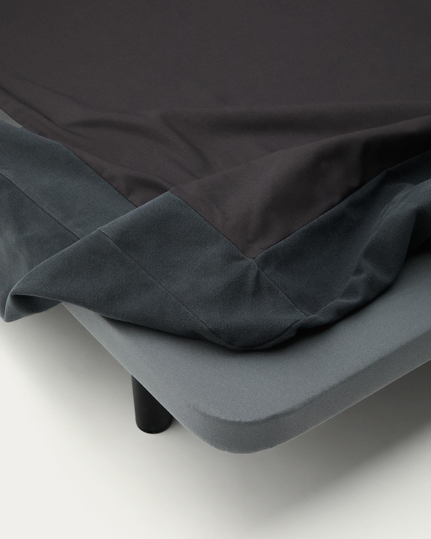 Bezug für Bettgestell Jaira aus Leinen und Baumwolle anthrazitgrau für eine Matratze von 160 x 200 cm in Anthrazit präsentiert im Onlineshop von KAQTU Design AG. Zubehör Bett ist von Kave Home