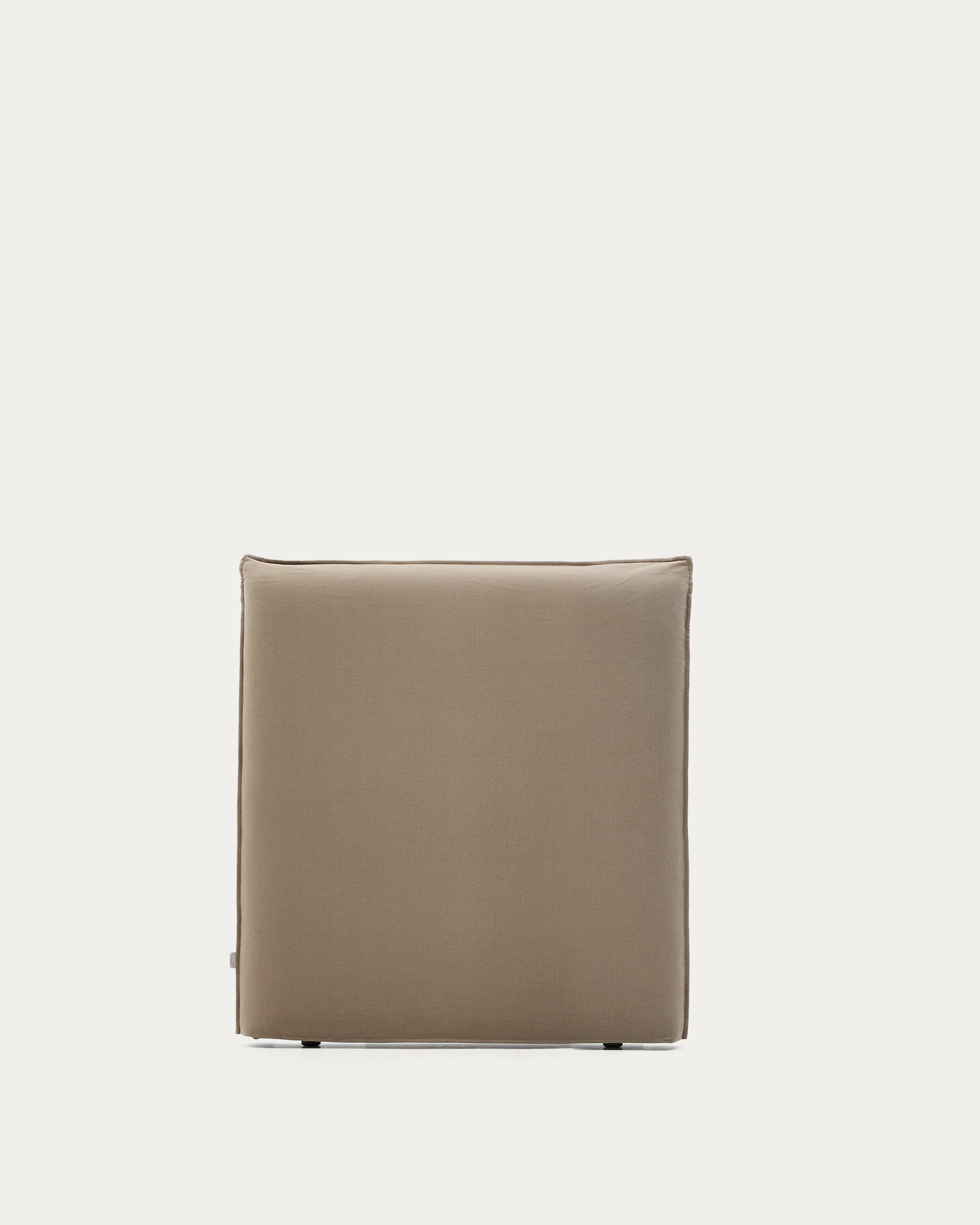Eleganter Kopfteilbezug Jaira in taupe, gefertigt aus hochwertigem Leinen und Baumwolle, ideal für Betten bis 90 cm, von Kave Home.