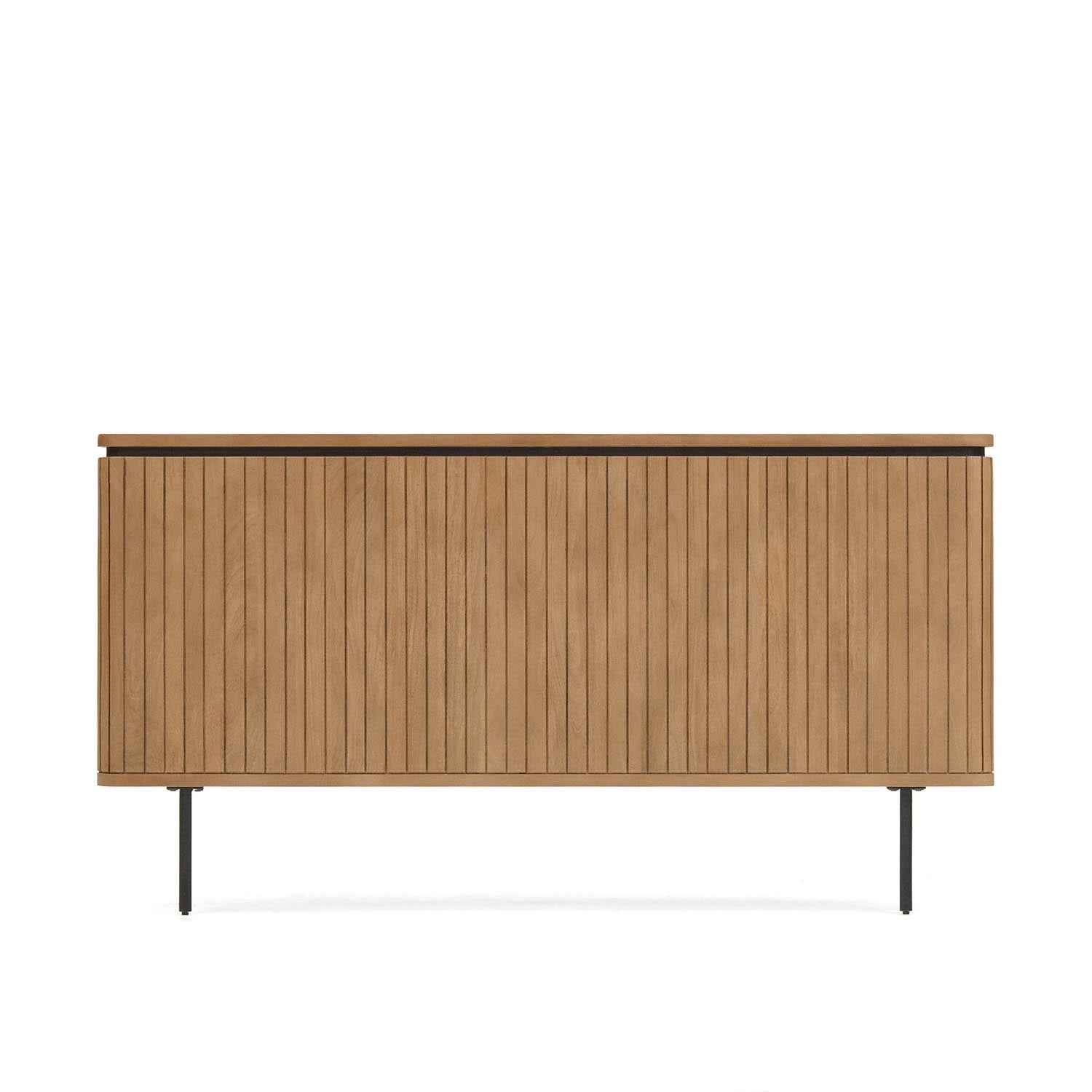 Licia Bettkopfteil massives Mangoholz und Metall mit schwarzem Finish für Bett von 180 cm in Natur präsentiert im Onlineshop von KAQTU Design AG. Sideboard ist von Kave Home