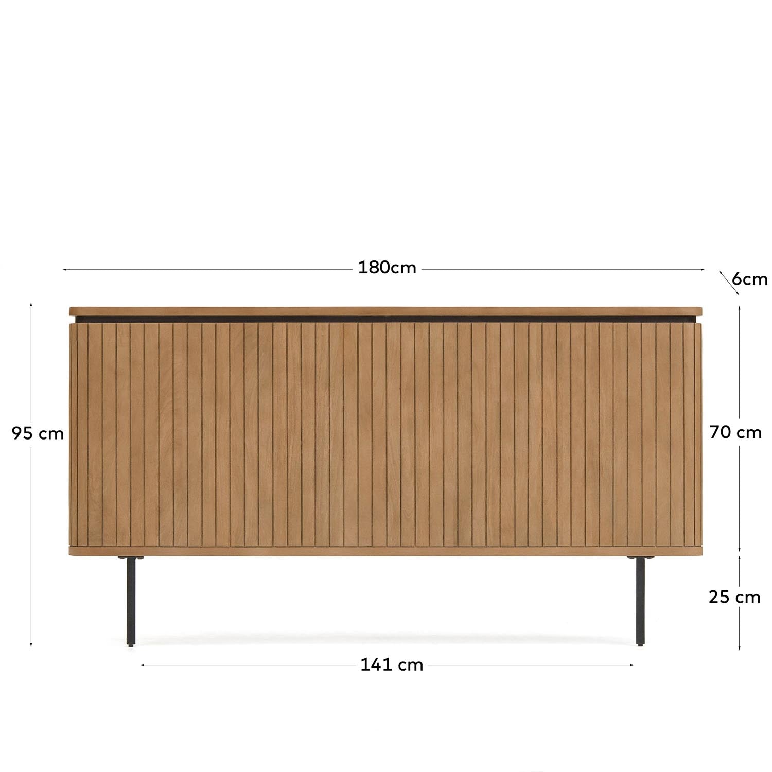 Licia Bettkopfteil: Elegantes Design aus robustem Mangoholz und Metall, ideal für 180 cm Betten. Stilvoll und nachhaltig für Ihr Schlafzimmer.