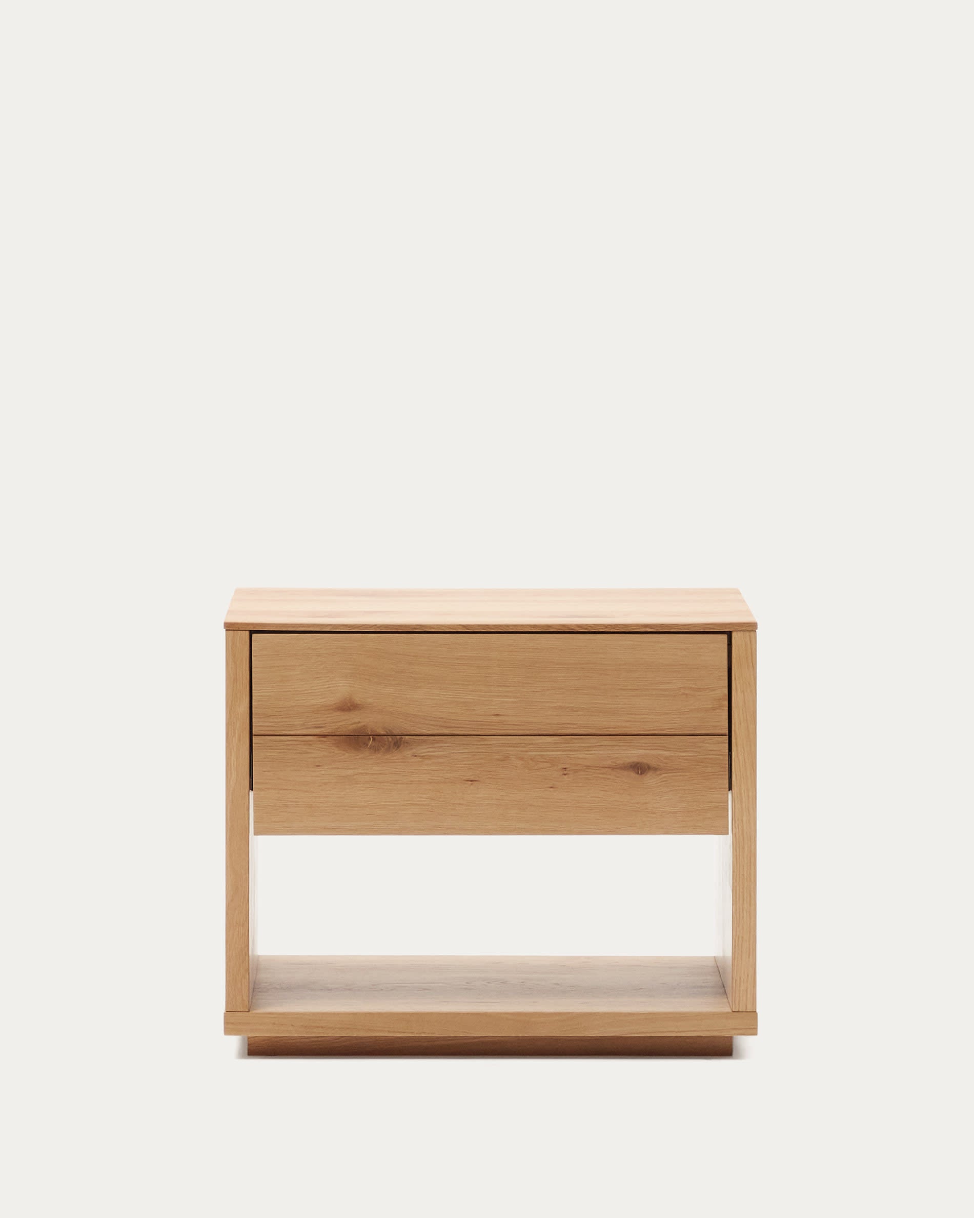 3D-Modell des Alguema Nachttischs, Eichenfurnier, 60x50 cm, elegant, langlebig, ideal für moderne Schlafzimmer.