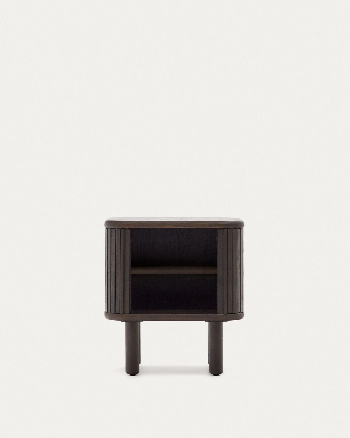 Nachttisch Mailen aus Eschenfurnier mit dunklem Finish 50 x 55 cm in Schwarz präsentiert im Onlineshop von KAQTU Design AG. Nachttisch ist von Kave Home