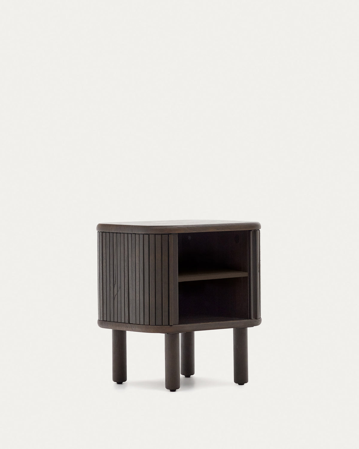 Nachttisch Mailen aus Eschenfurnier mit dunklem Finish 50 x 55 cm in Schwarz präsentiert im Onlineshop von KAQTU Design AG. Nachttisch ist von Kave Home
