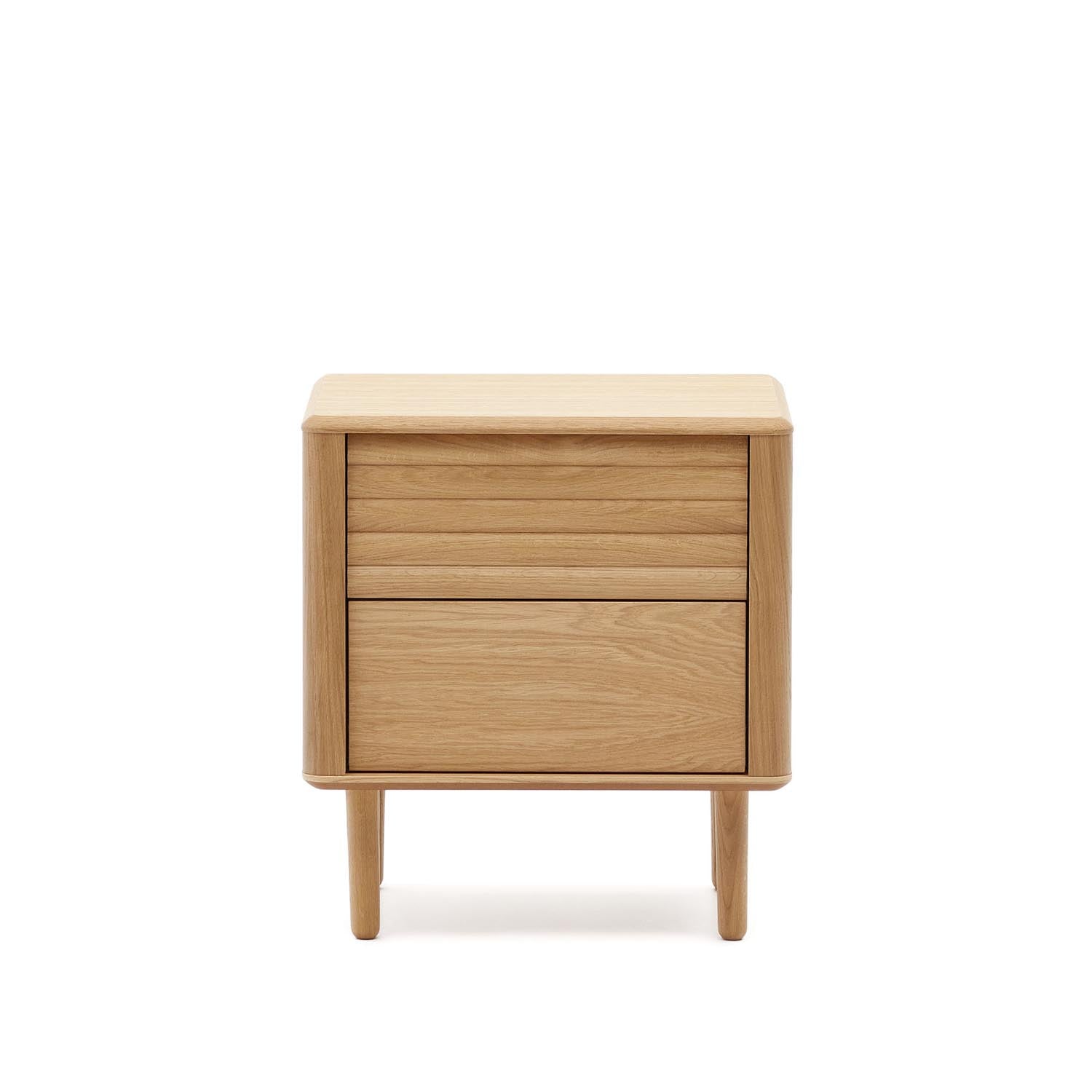 Lenon Nachttisch 2 Schubladen aus Holz und Eichenfurnier 50 x 55 cm FSC MIX Credit in Natur präsentiert im Onlineshop von KAQTU Design AG. Nachttisch ist von Kave Home