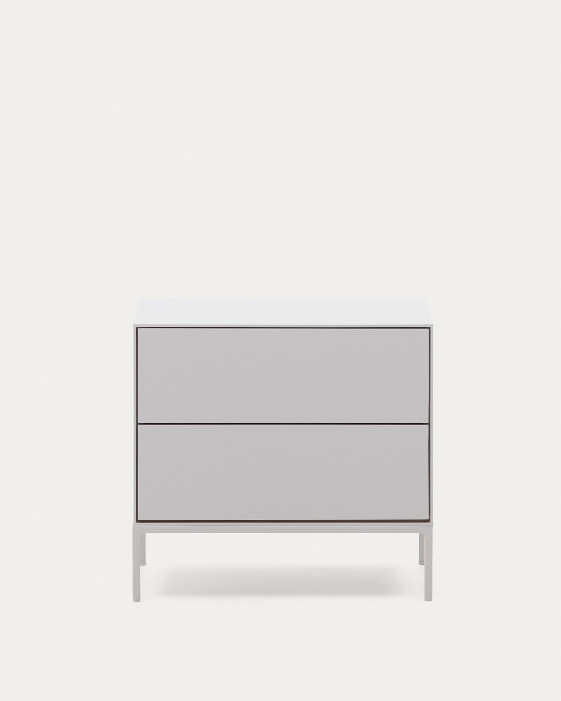 3D-Modell: Vedrana Nachttisch, 2 Schubladen, weiss lackiert, 60x55 cm, modern und vielseitig, ideal für jedes Zimmer.