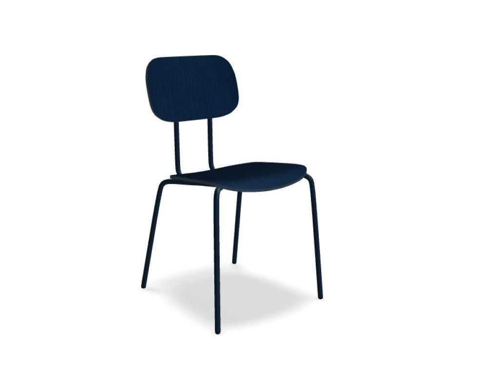 New School N1N01 - Stuhl aus Sperrholz mit 4-Bein-Gestell in  präsentiert im Onlineshop von KAQTU Design AG. Stuhl ist von Mdd