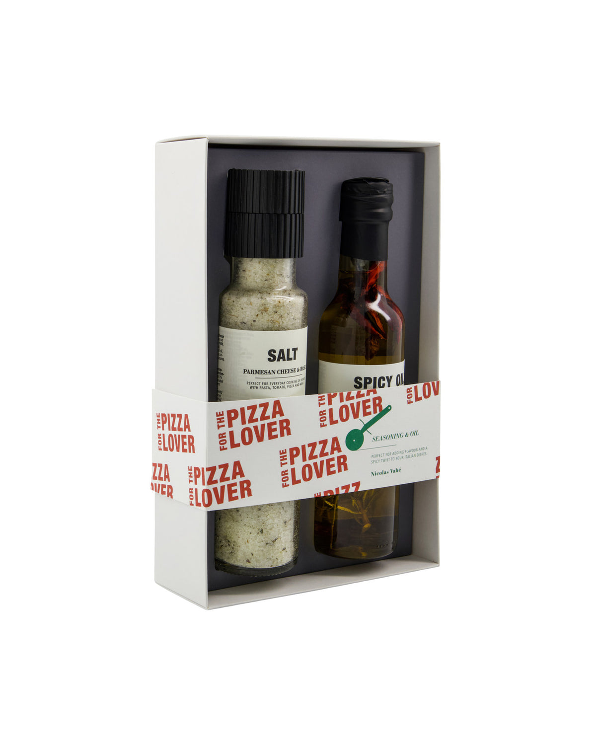 Geschenkbox, Nicolas Vahé Pizza Kit - Seasoning & oil in Weiß präsentiert im Onlineshop von KAQTU Design AG. Geschenkset ist von Nicolas Vahé