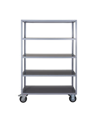 Shelf with 4 wheels, trolley, gray