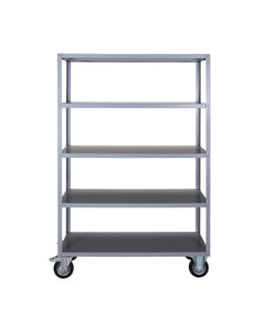 Shelf with 4 wheels, trolley, gray