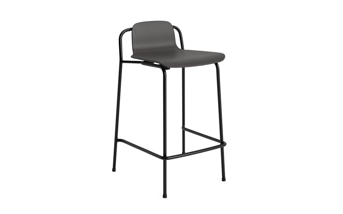 Studio Barhocker 65 cm schwarzes Stahl schwarz in Schwarz präsentiert im Onlineshop von KAQTU Design AG. Barhocker ist von Normann Copenhagen