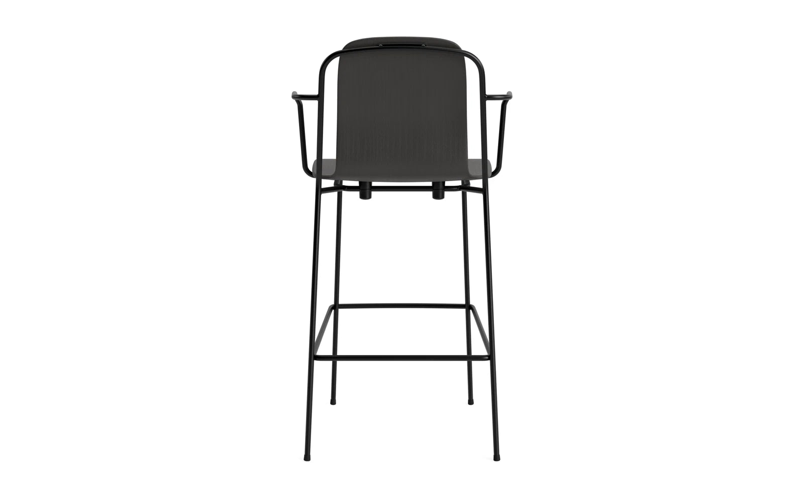 Moderner Barstuhl mit Armlehne von Normann Copenhagen, ideal für stilvolle Küchen und Bars. Skandinavisches Design trifft auf höchsten Sitzkomfort.