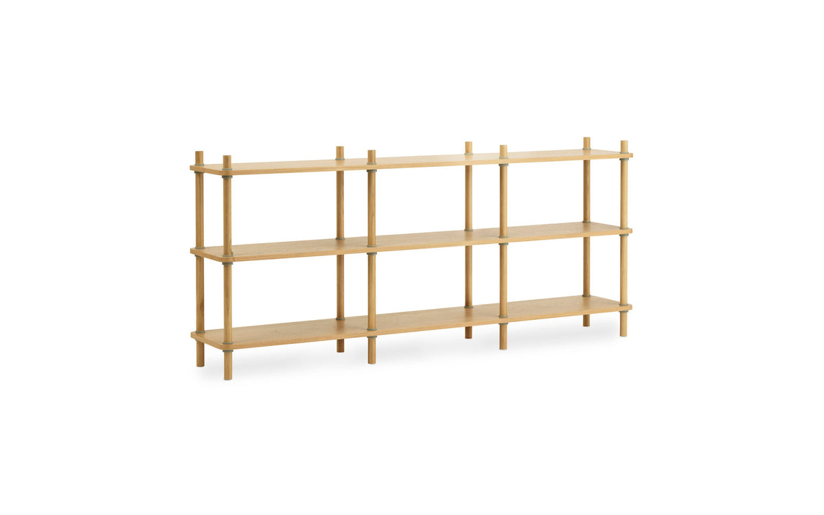 Jam Regal 8 Pfosten Eiche/grau in Eiche/grau präsentiert im Onlineshop von KAQTU Design AG. Bücherregal ist von Normann Copenhagen