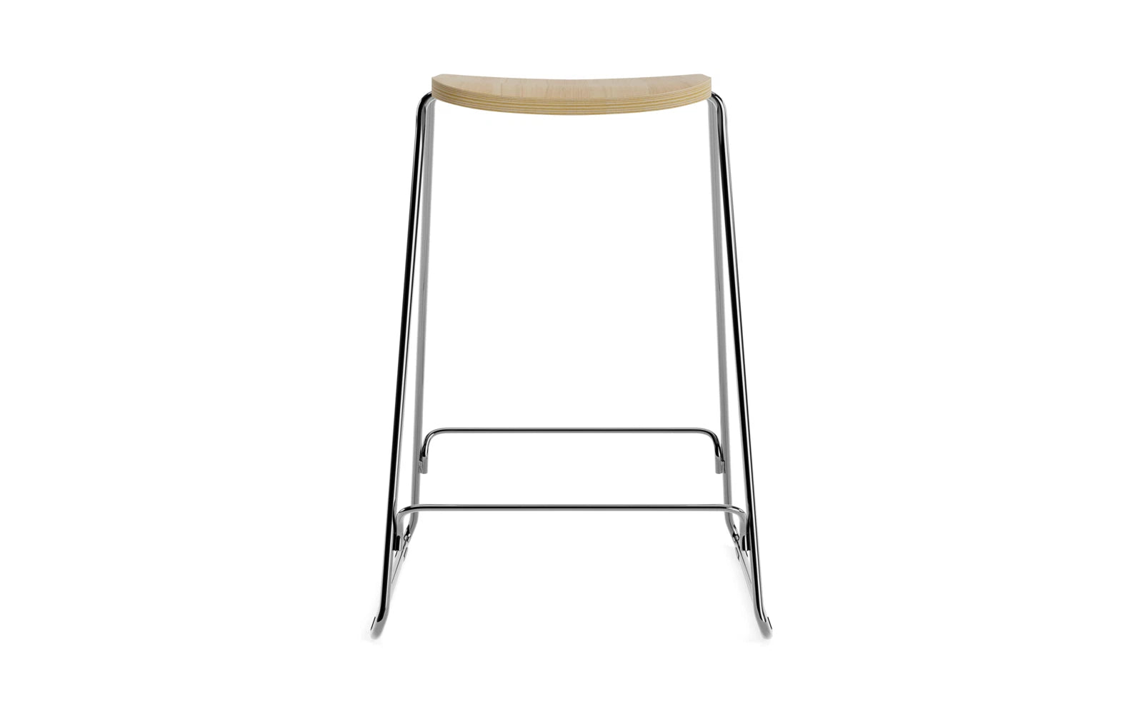 Just Barhocker 65 cm eiche/chrom in  präsentiert im Onlineshop von KAQTU Design AG. Barstuhl ist von Normann Copenhagen