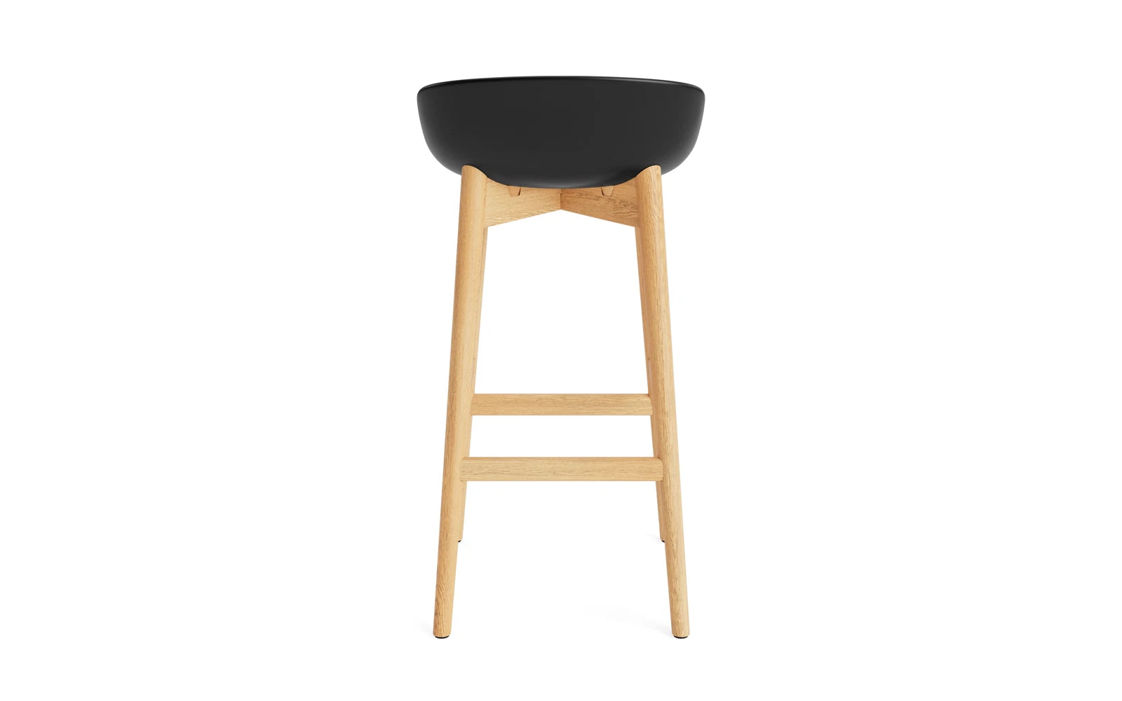 Hyg Barhocker 75 cm Eiche Schwarz in  präsentiert im Onlineshop von KAQTU Design AG. Barstuhl ist von Normann Copenhagen