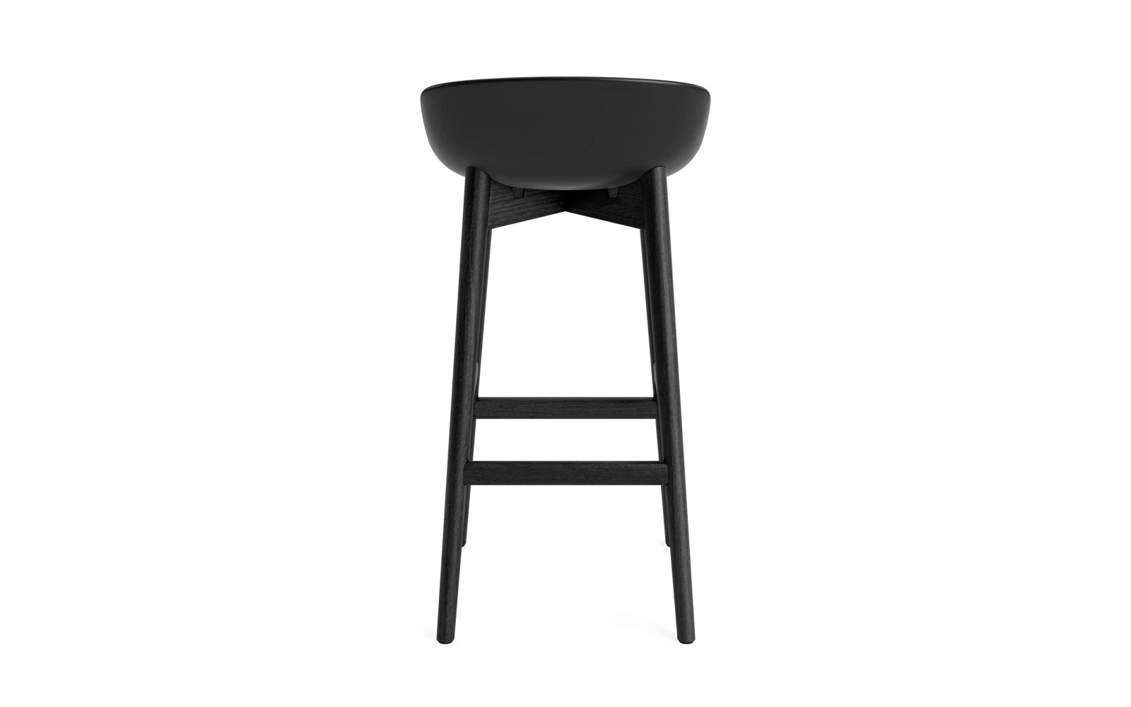 Hyg Barhocker 75 cm Schwarze Eiche/Schwarz in  präsentiert im Onlineshop von KAQTU Design AG. Barstuhl ist von Normann Copenhagen