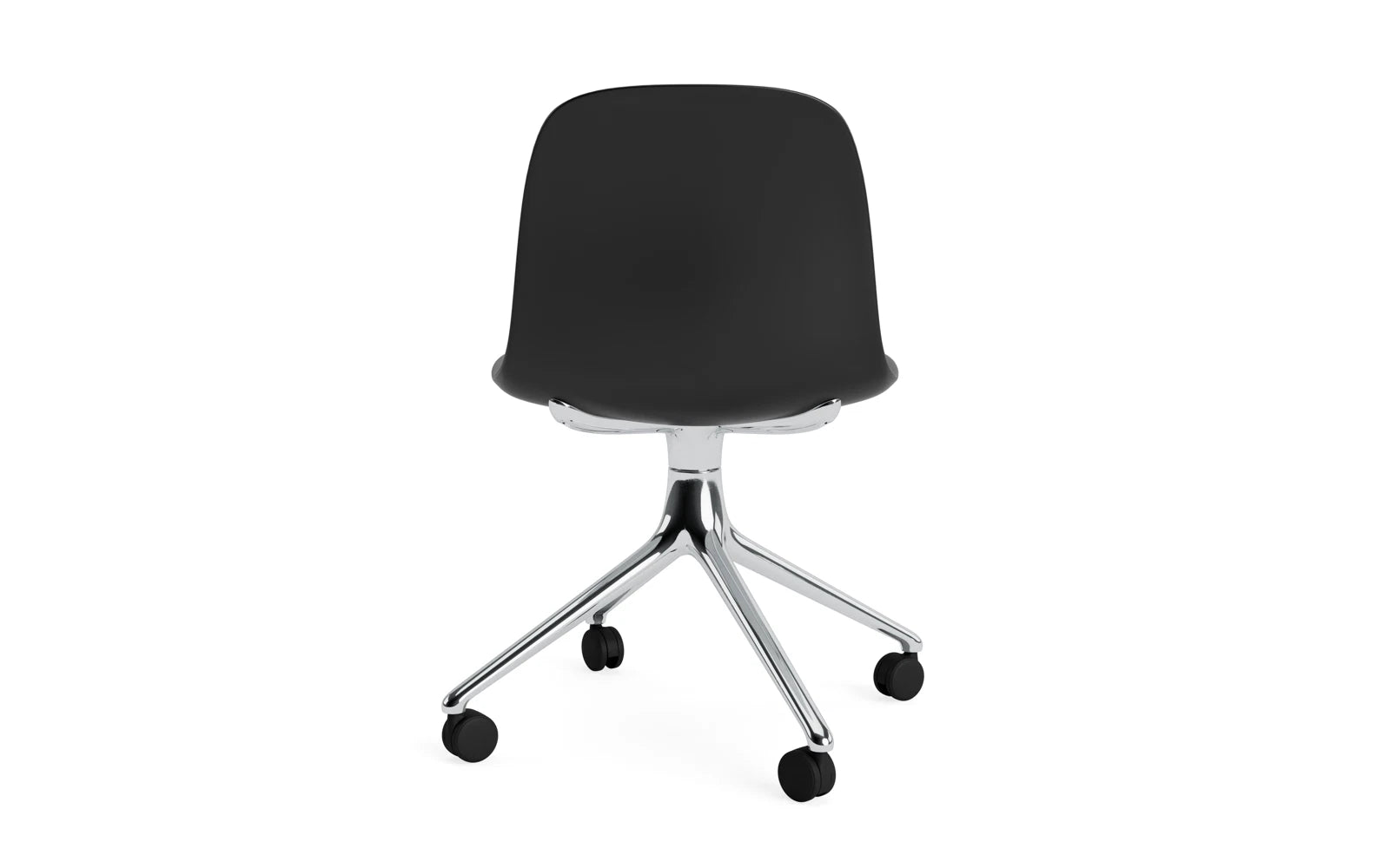 Form Drehstuhl 4W Aluminium/schwarz in  präsentiert im Onlineshop von KAQTU Design AG. Drehstuhl ist von Normann Copenhagen