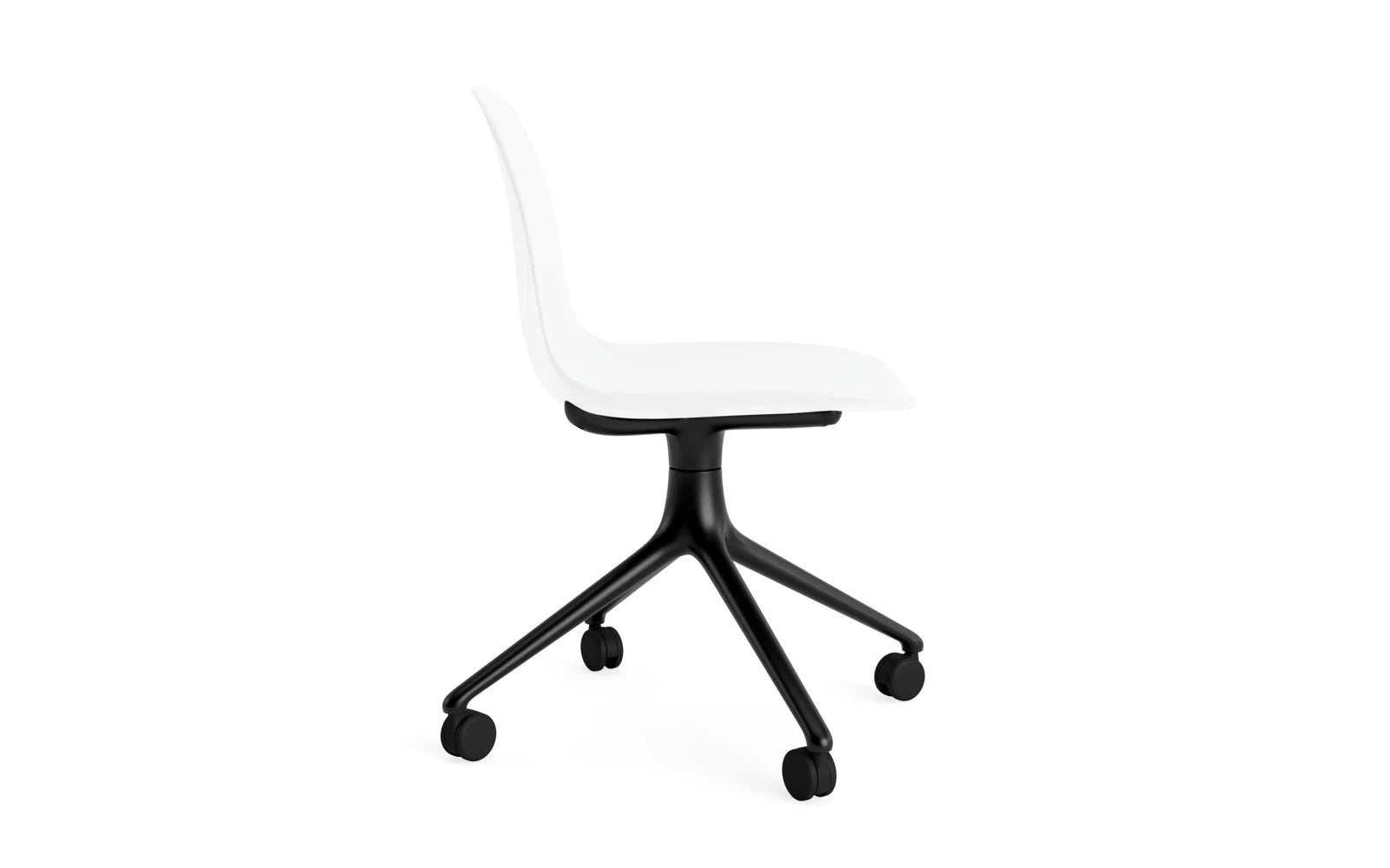 Form Drehstuhl 4W schwarzes Aluminium/weiss in  präsentiert im Onlineshop von KAQTU Design AG. Drehstuhl ist von Normann Copenhagen