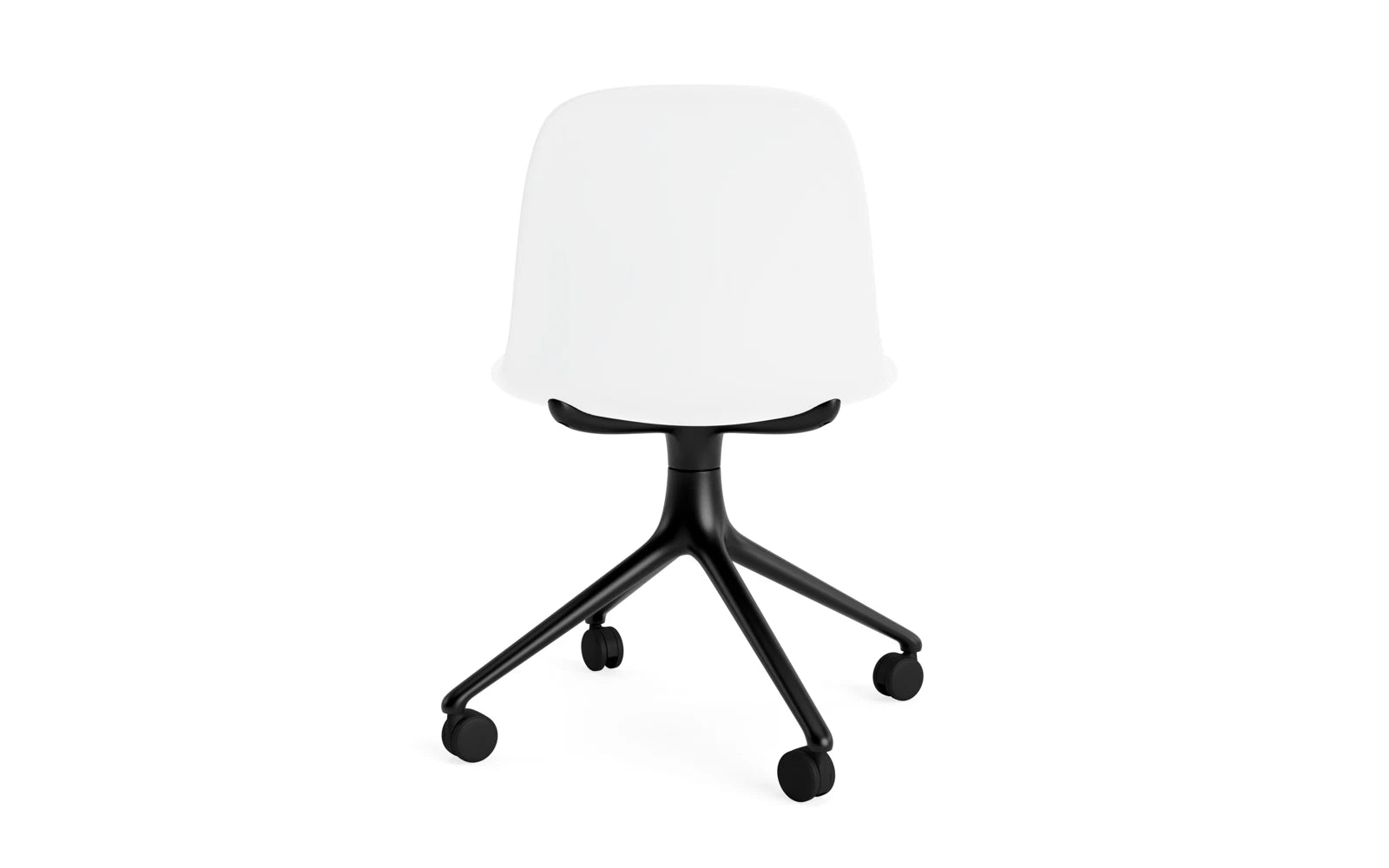 Form Drehstuhl 4W schwarzes Aluminium/weiss in  präsentiert im Onlineshop von KAQTU Design AG. Drehstuhl ist von Normann Copenhagen