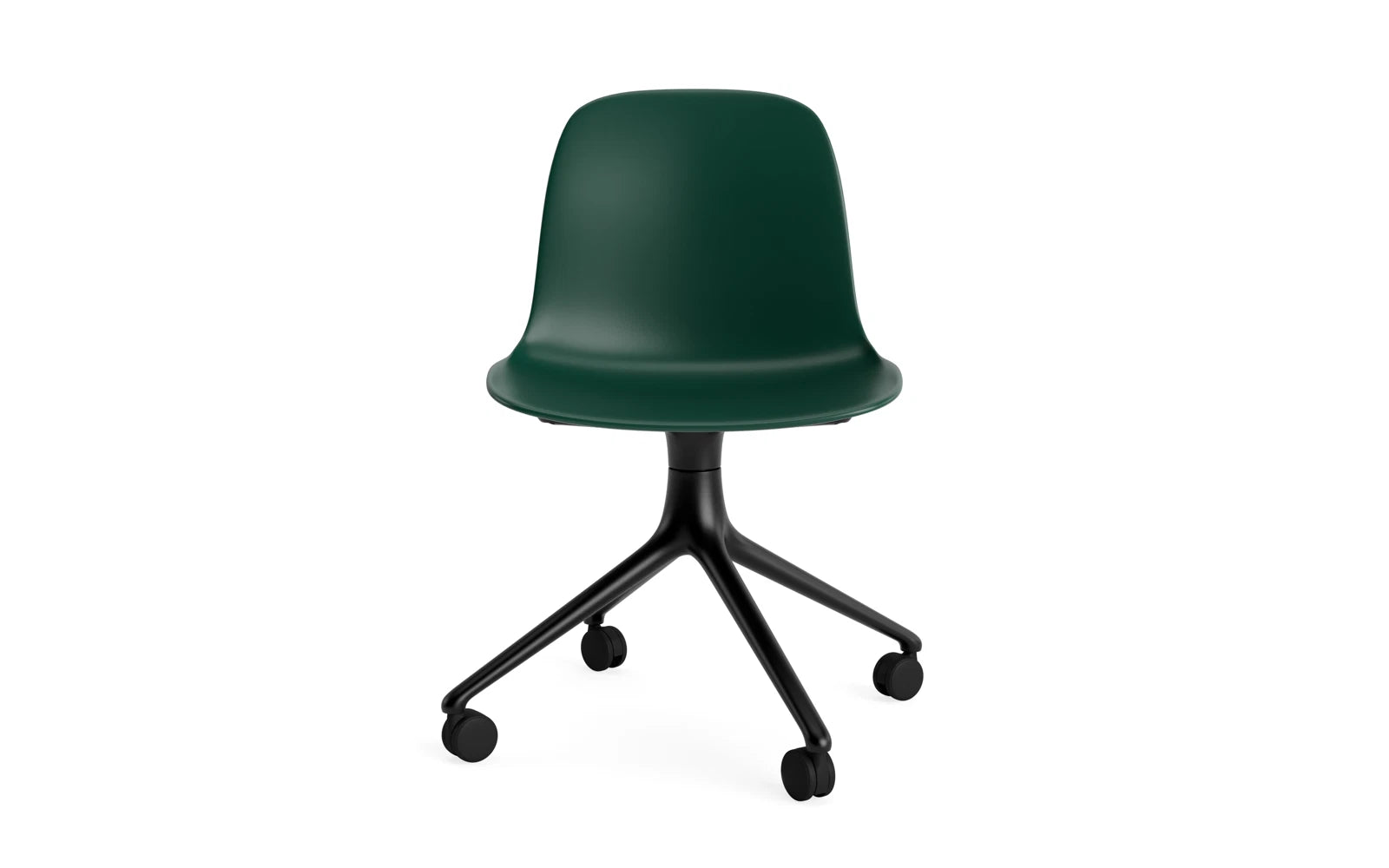 Form Drehstuhl 4W schwarzes Aluminium/grün in  präsentiert im Onlineshop von KAQTU Design AG. Drehstuhl ist von Normann Copenhagen
