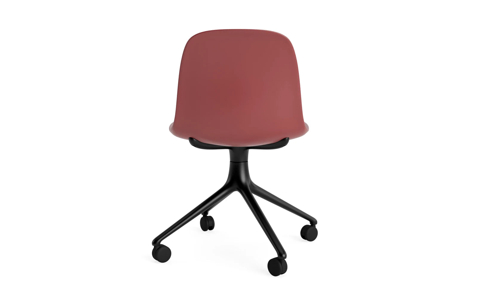 Form Drehstuhl 4W schwarzes Aluminium/Rot in  präsentiert im Onlineshop von KAQTU Design AG. Drehstuhl ist von Normann Copenhagen