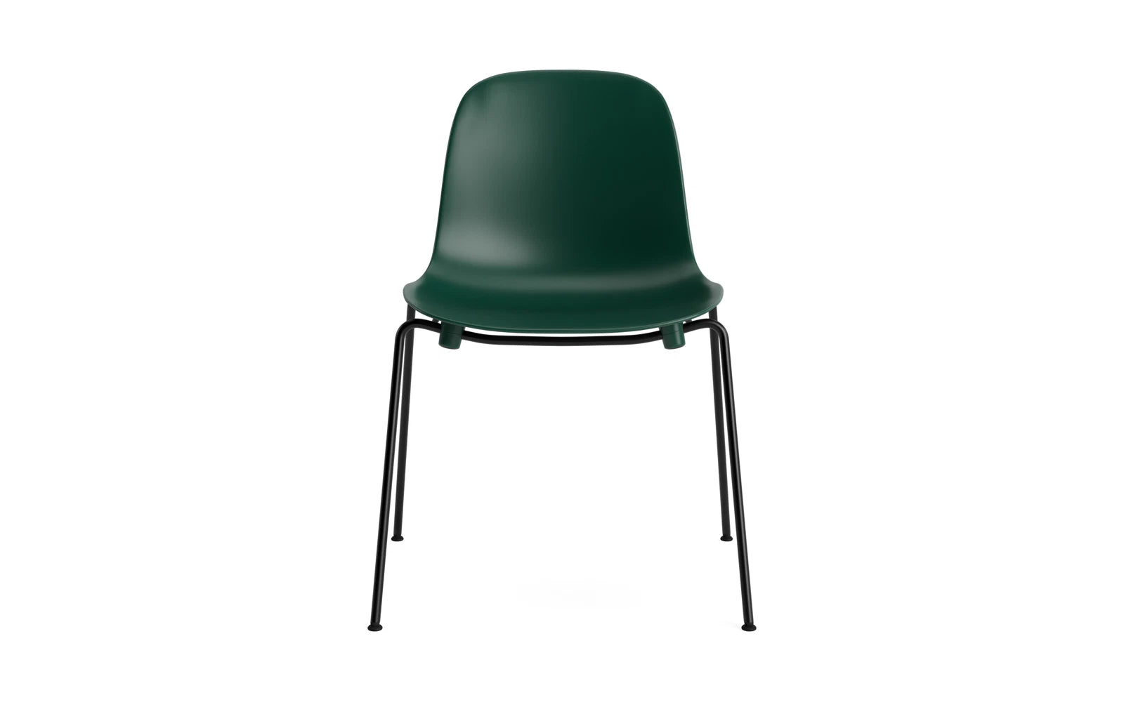 Stilvoller Form Stapelstuhl von Normann Copenhagen mit Stahlbasis.